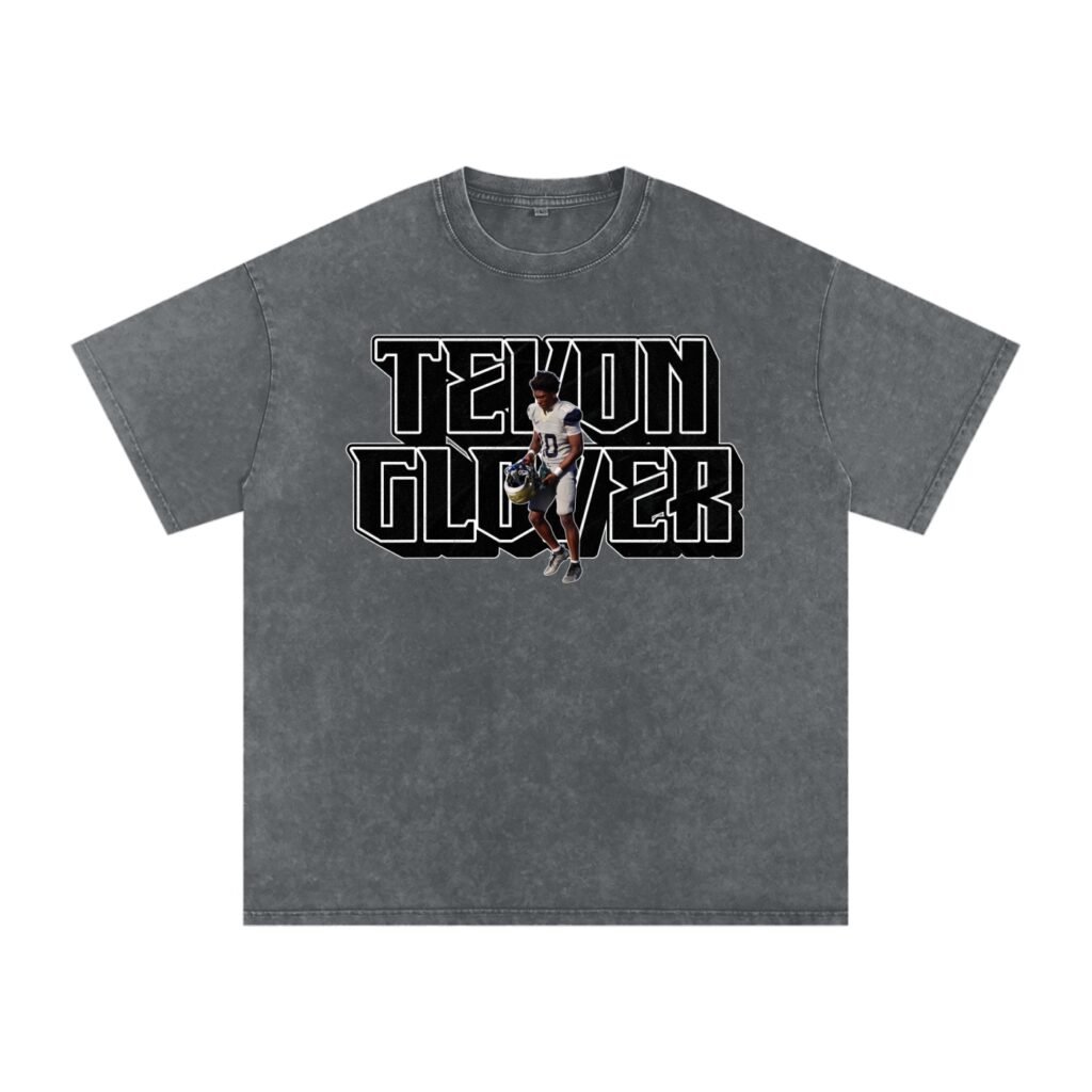 Tevon glover Snow Washed Oversized TEE