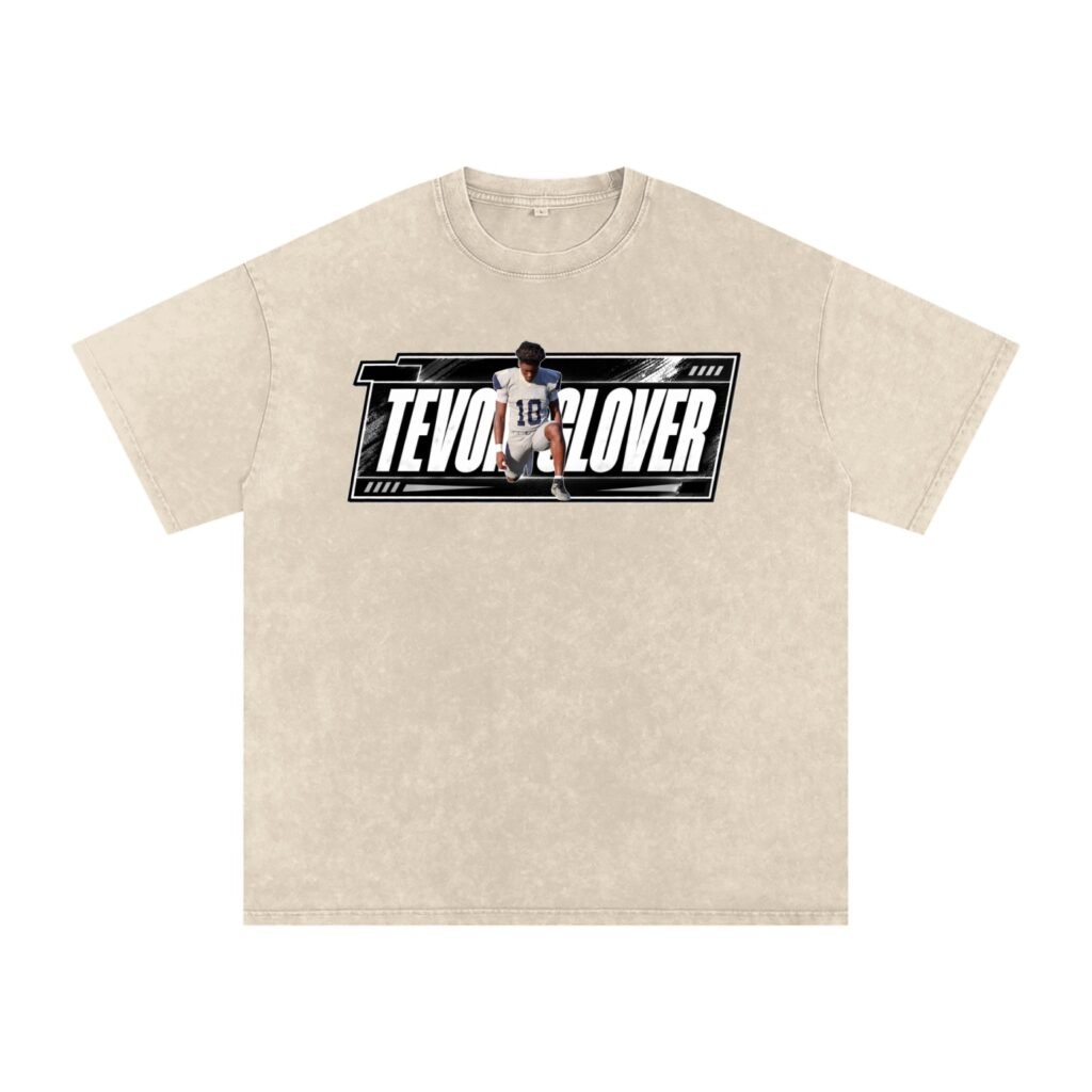 Tevon glover Snow Washed Oversized TEE