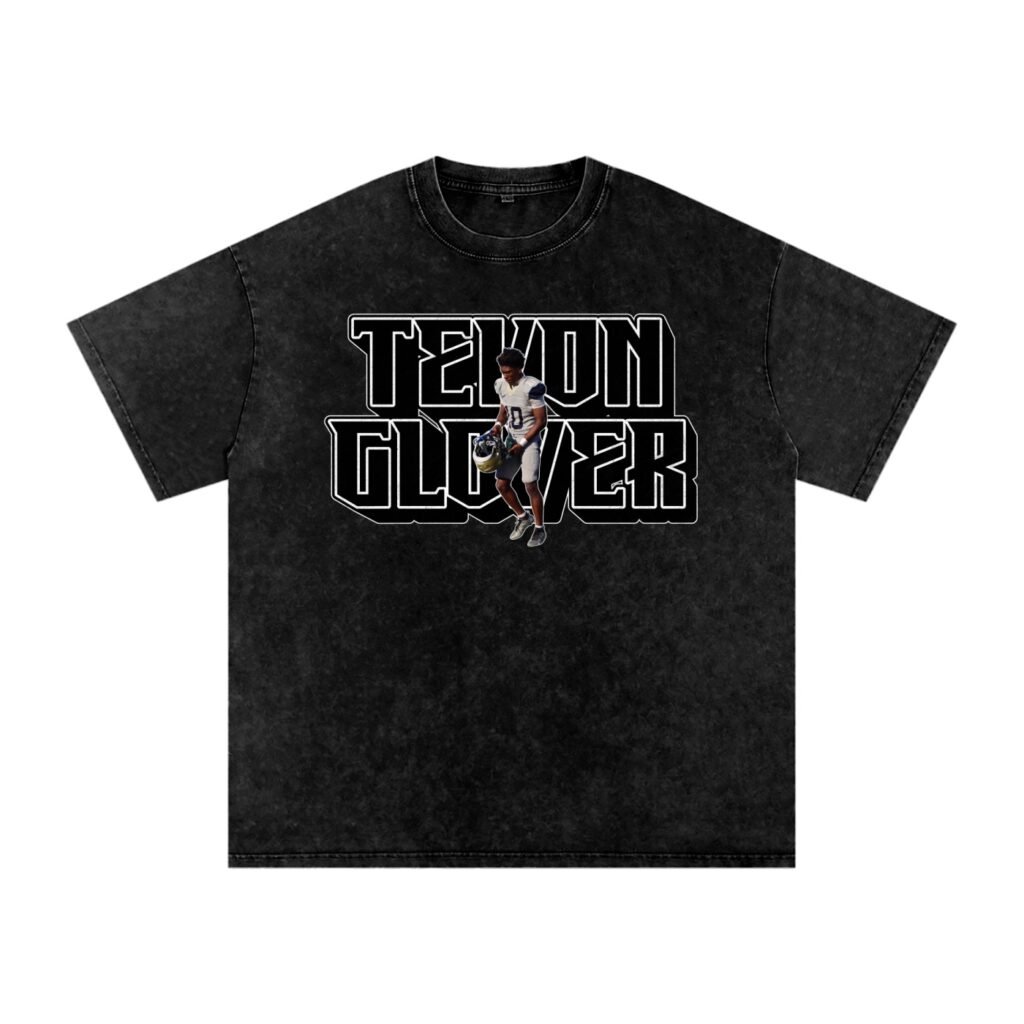 Tevon glover Snow Washed Oversized TEE