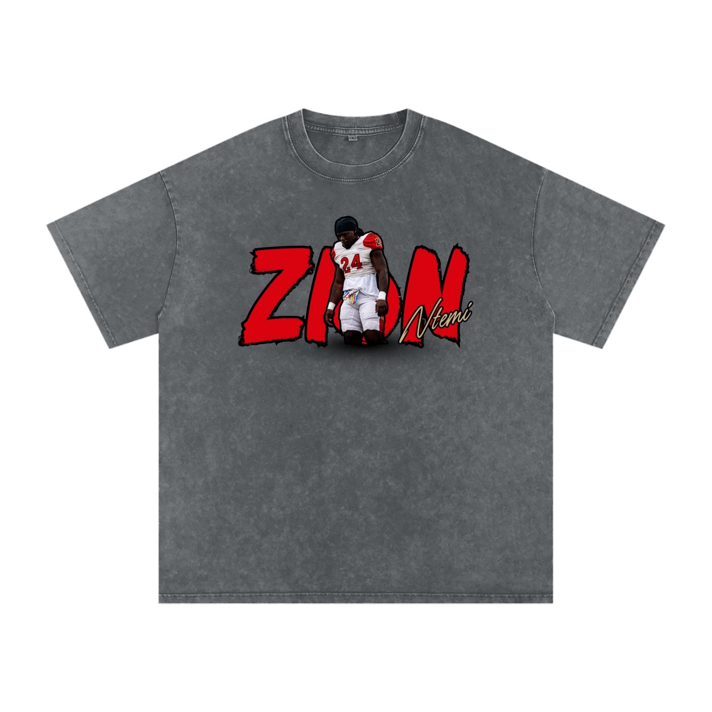 Zion Ntemi Snow Washed Oversized TEE - Image 4