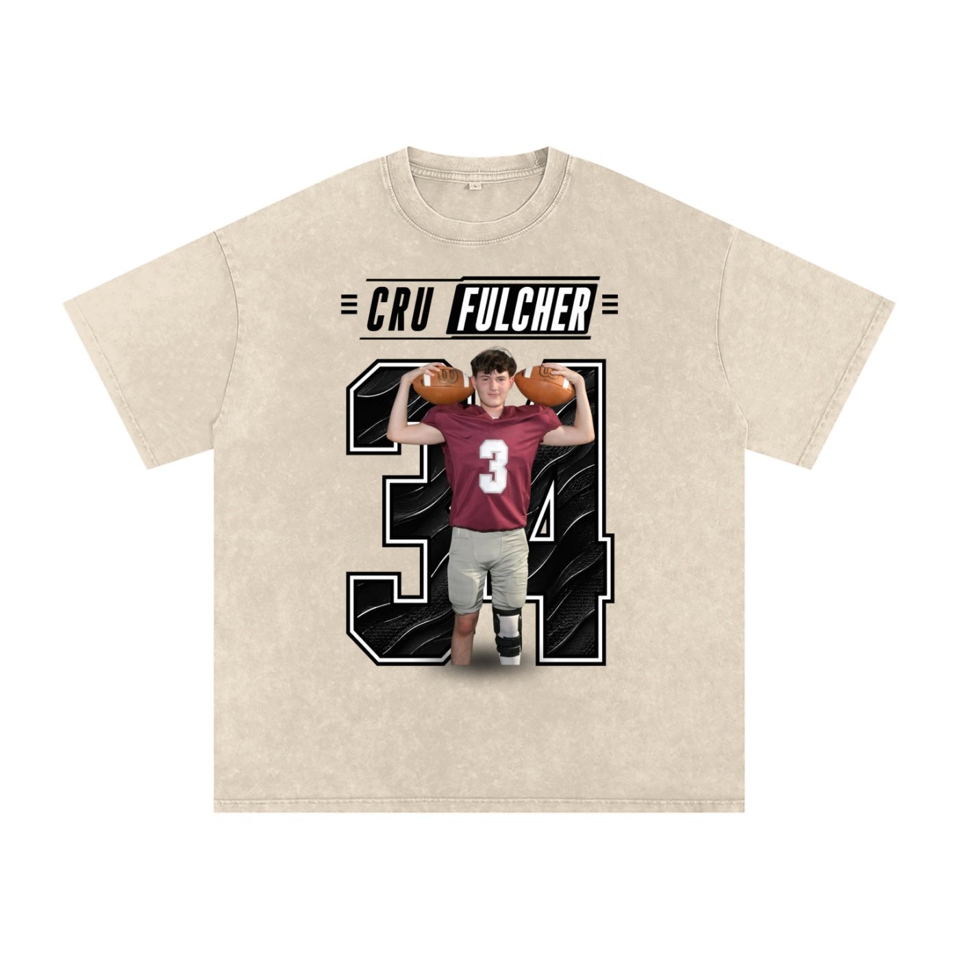 Cru Felcher  Snow Washed Oversized TEE - Image 1
