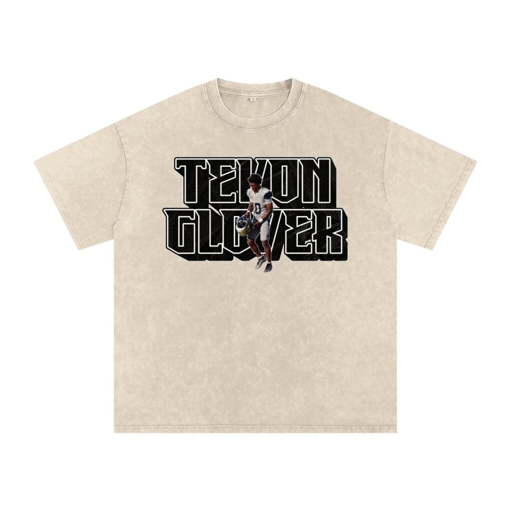 Tevon glover Snow Washed Oversized TEE