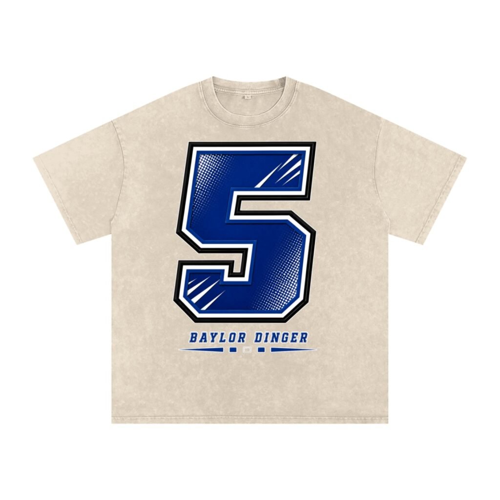 Baylor dinger Snow Washed Oversized TEE