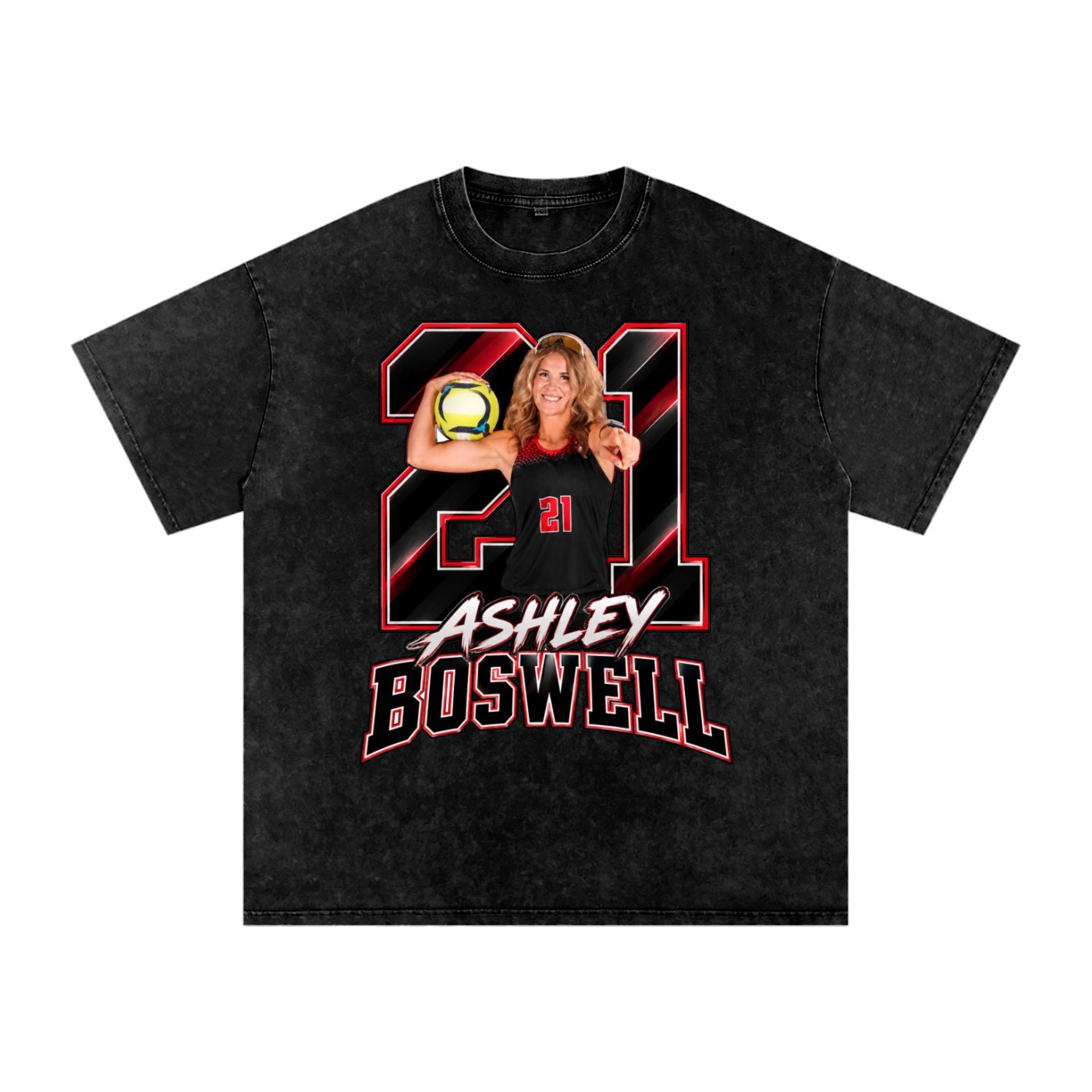 Ashley Boswell Snow Washed Oversized TEE - Image 1