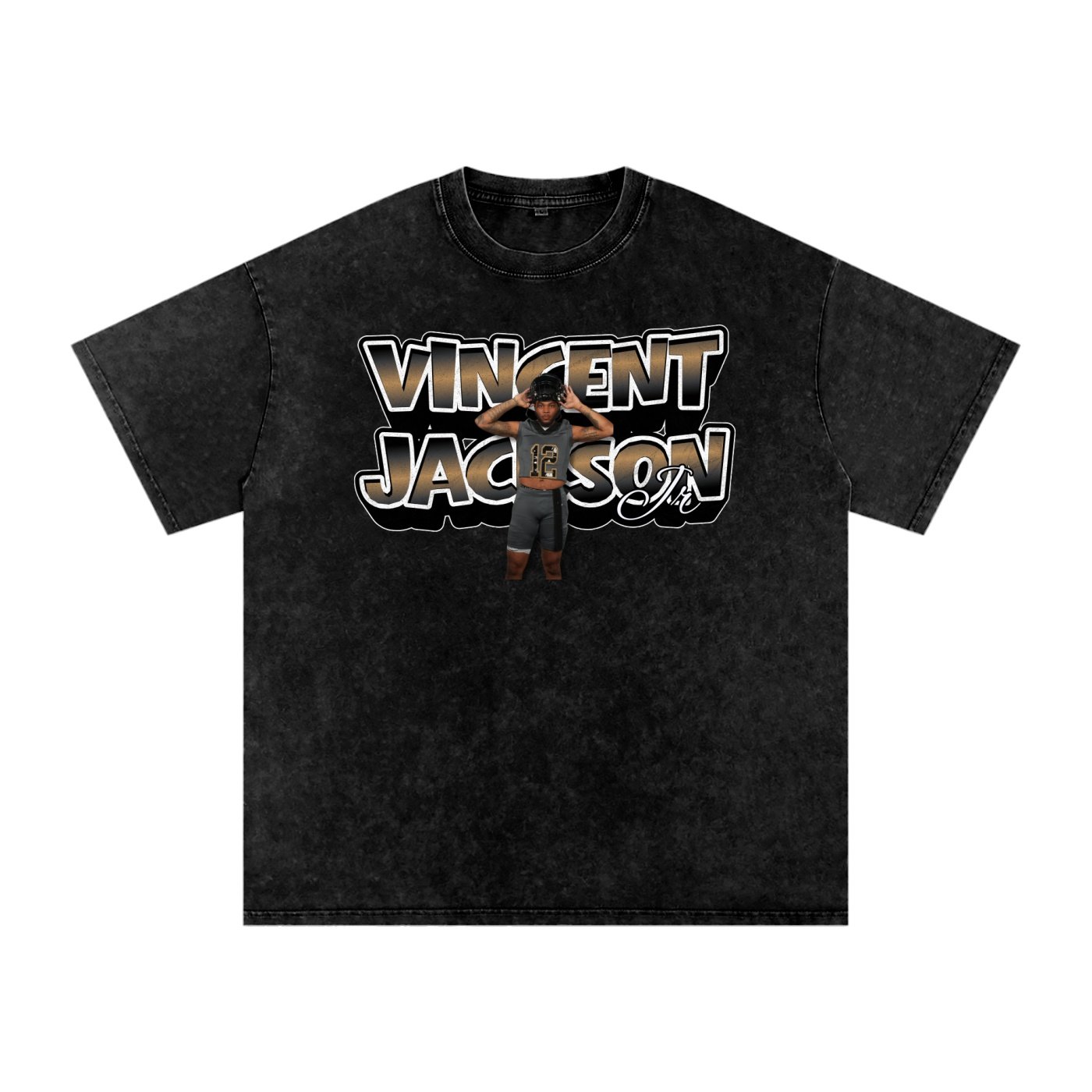 Vincent Jackson Jr Snow Washed Oversized TEE - Image 1