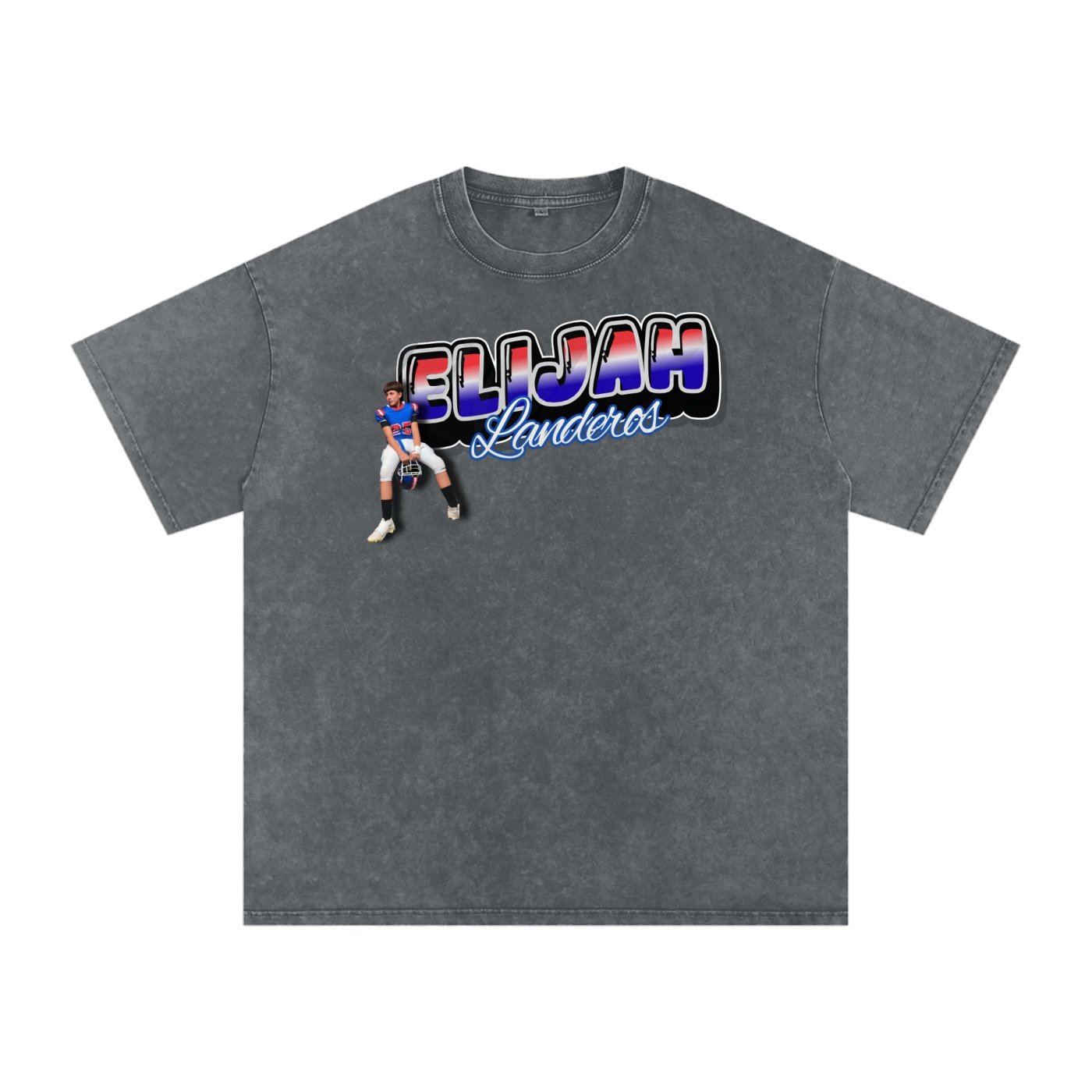 Elijah Landeros Snow Washed Oversized TEE - Image 4