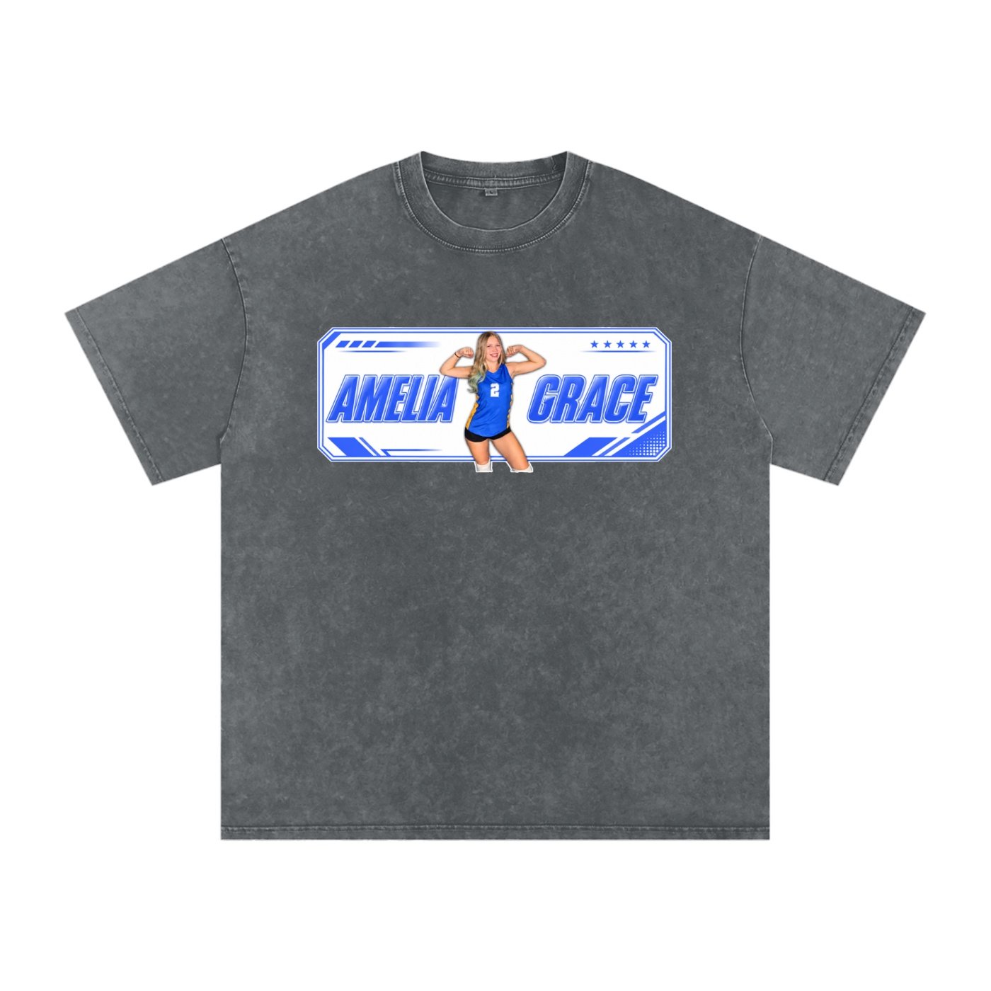 Amelia Grace Snow Washed Oversized TEE - Image 4