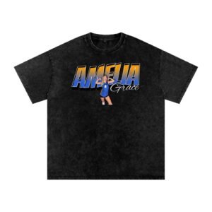 Amelia Grace Snow Washed Oversized TEE - Image 1