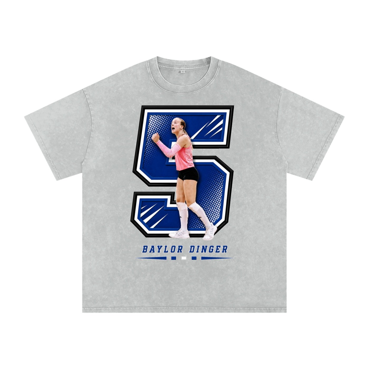 Baylor dinger Snow Washed Oversized TEE - Image 3