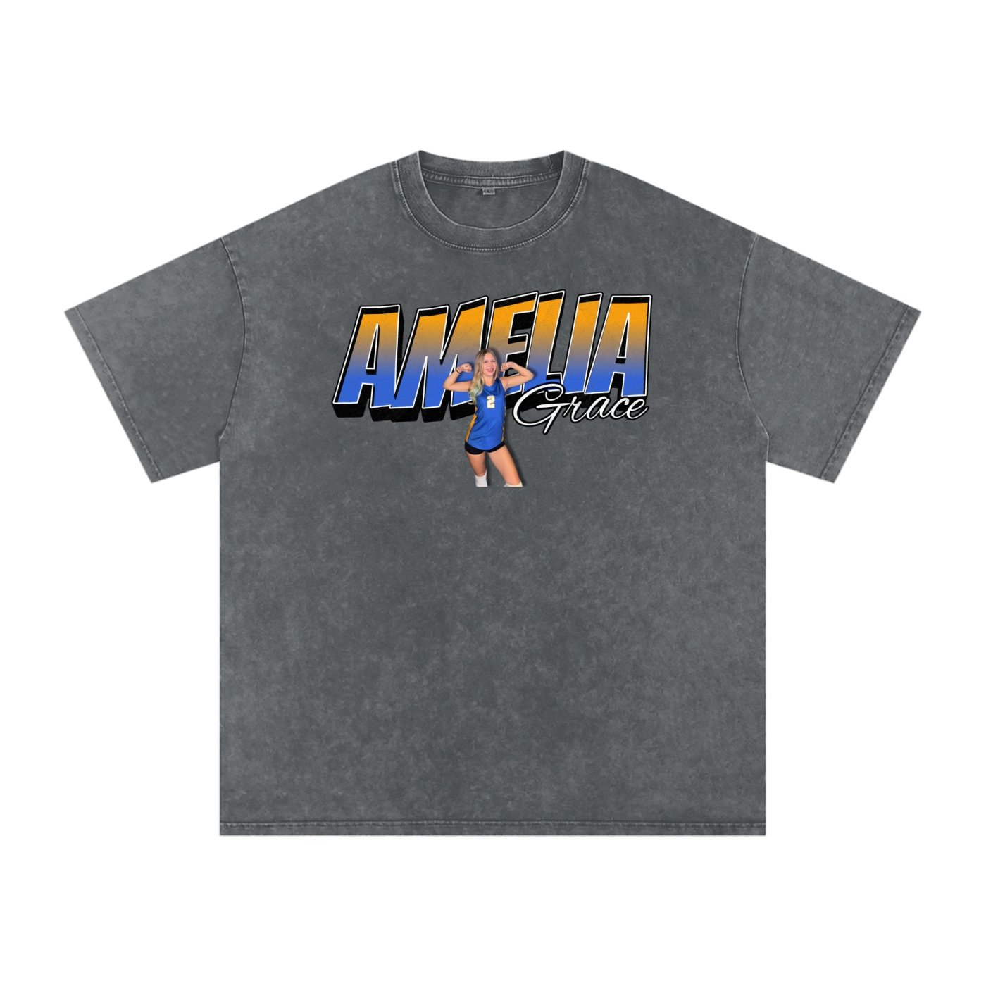 Amelia Grace Snow Washed Oversized TEE - Image 4