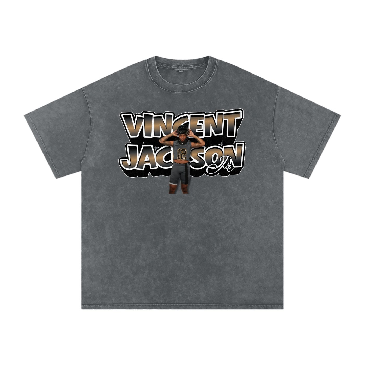 Vincent Jackson Jr Snow Washed Oversized TEE - Image 4