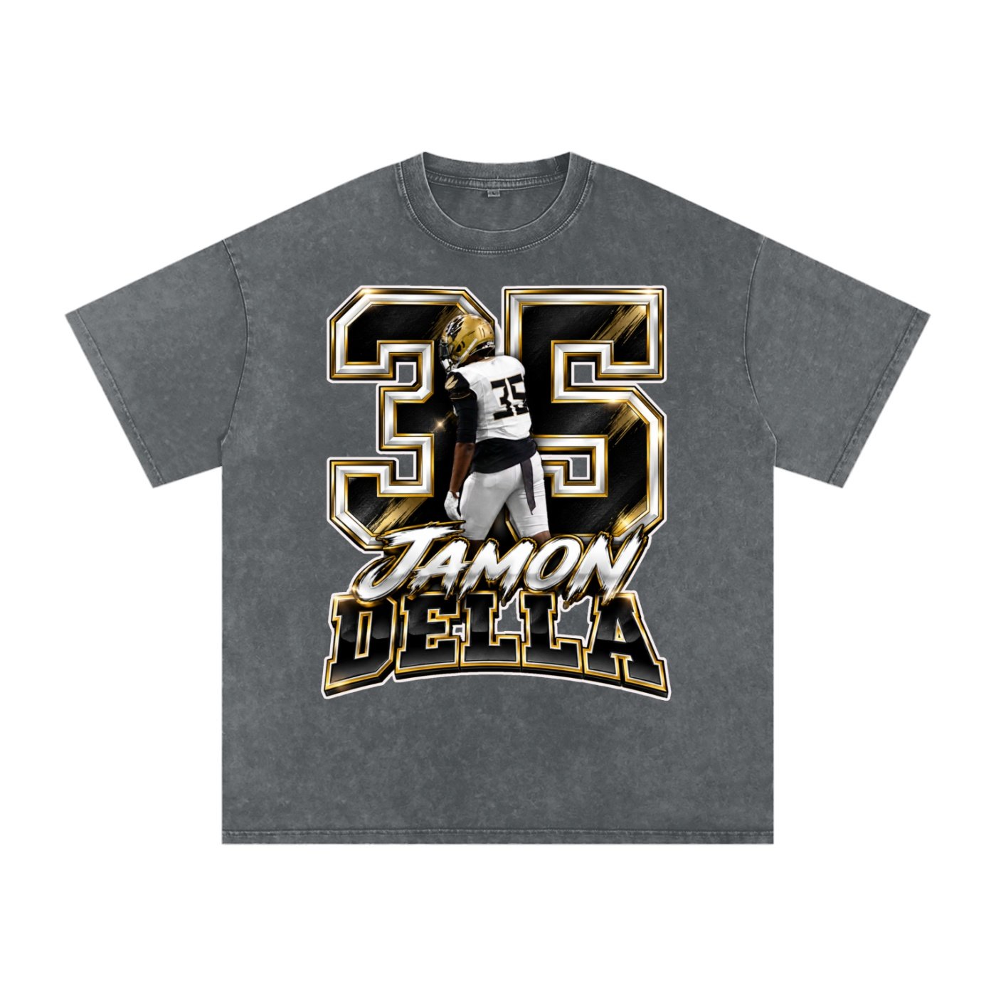 Jamon Della  Snow Washed Oversized TEE - Image 4