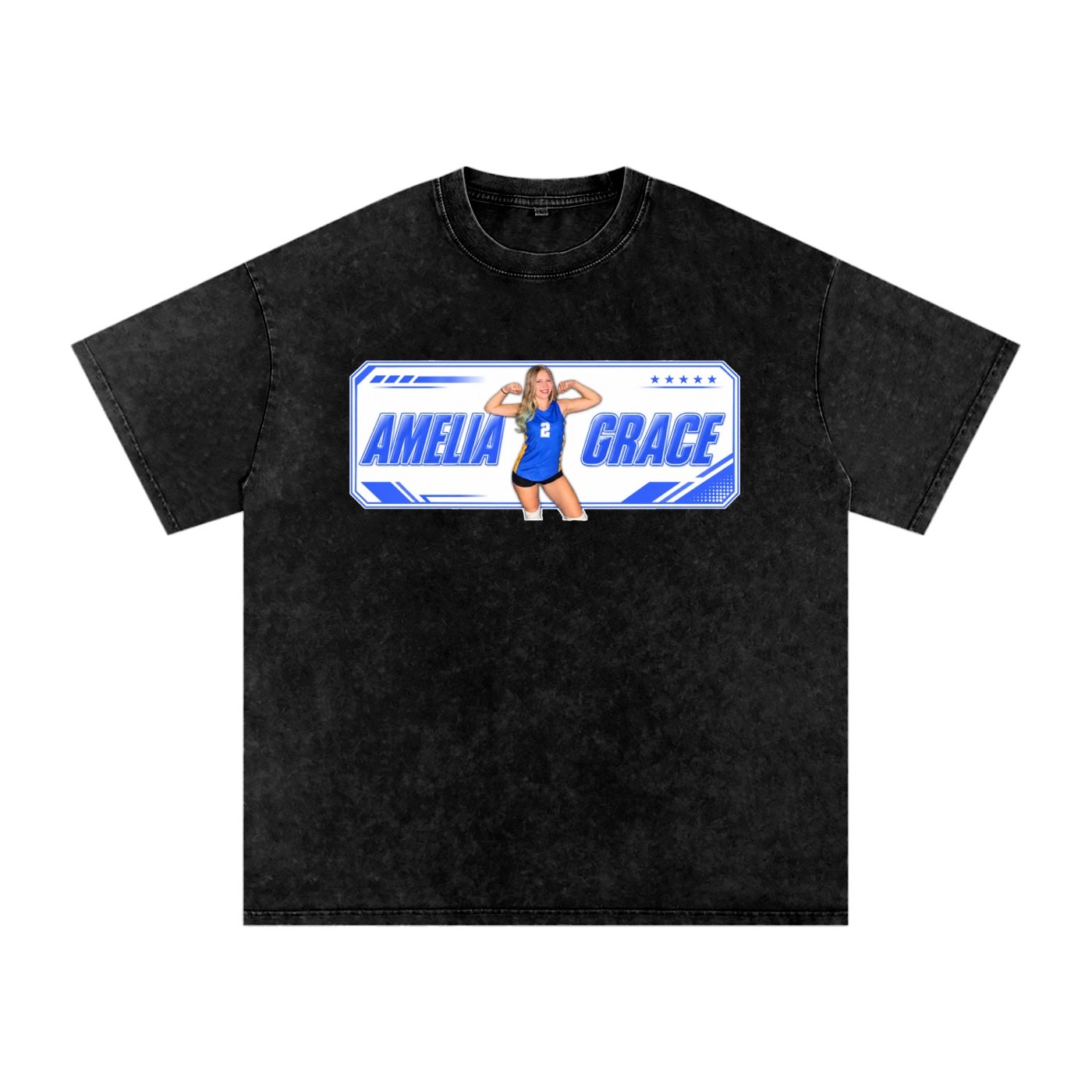 Amelia Grace Snow Washed Oversized TEE - Image 1