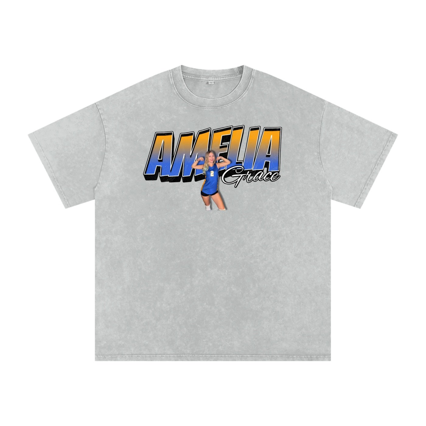 Amelia Grace Snow Washed Oversized TEE - Image 3