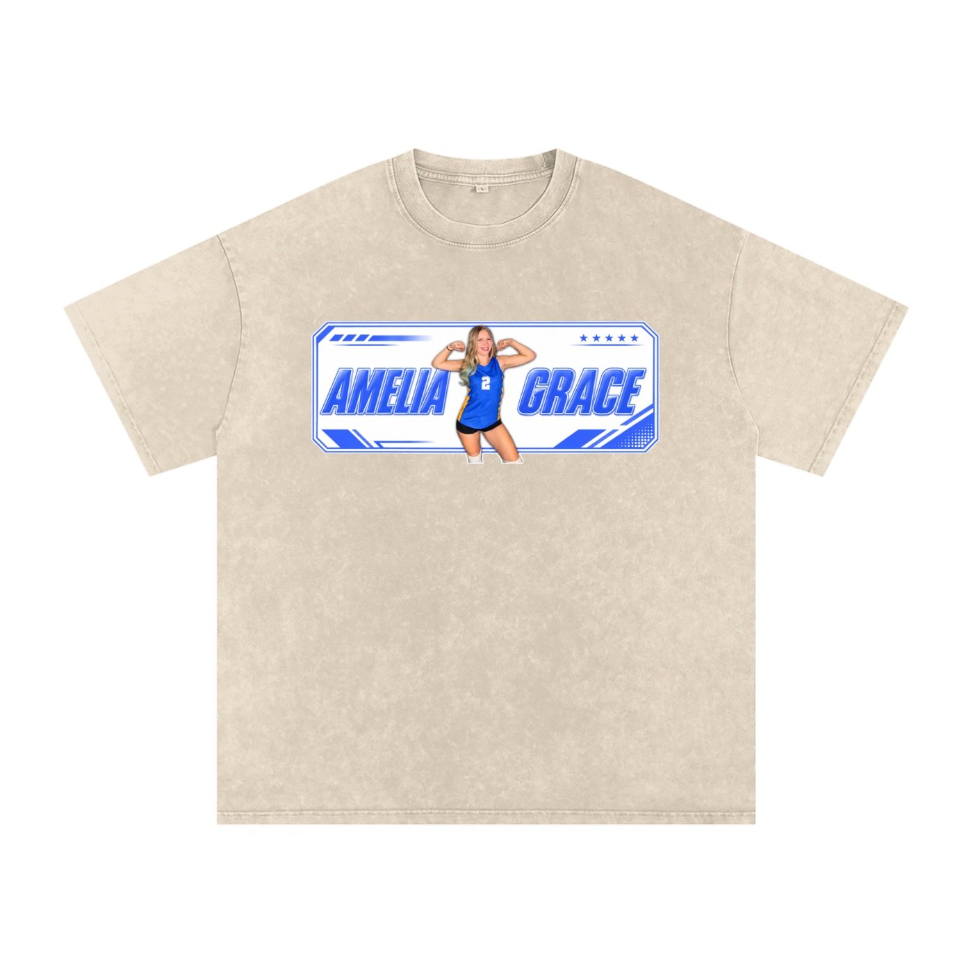 Amelia Grace Snow Washed Oversized TEE - Image 2