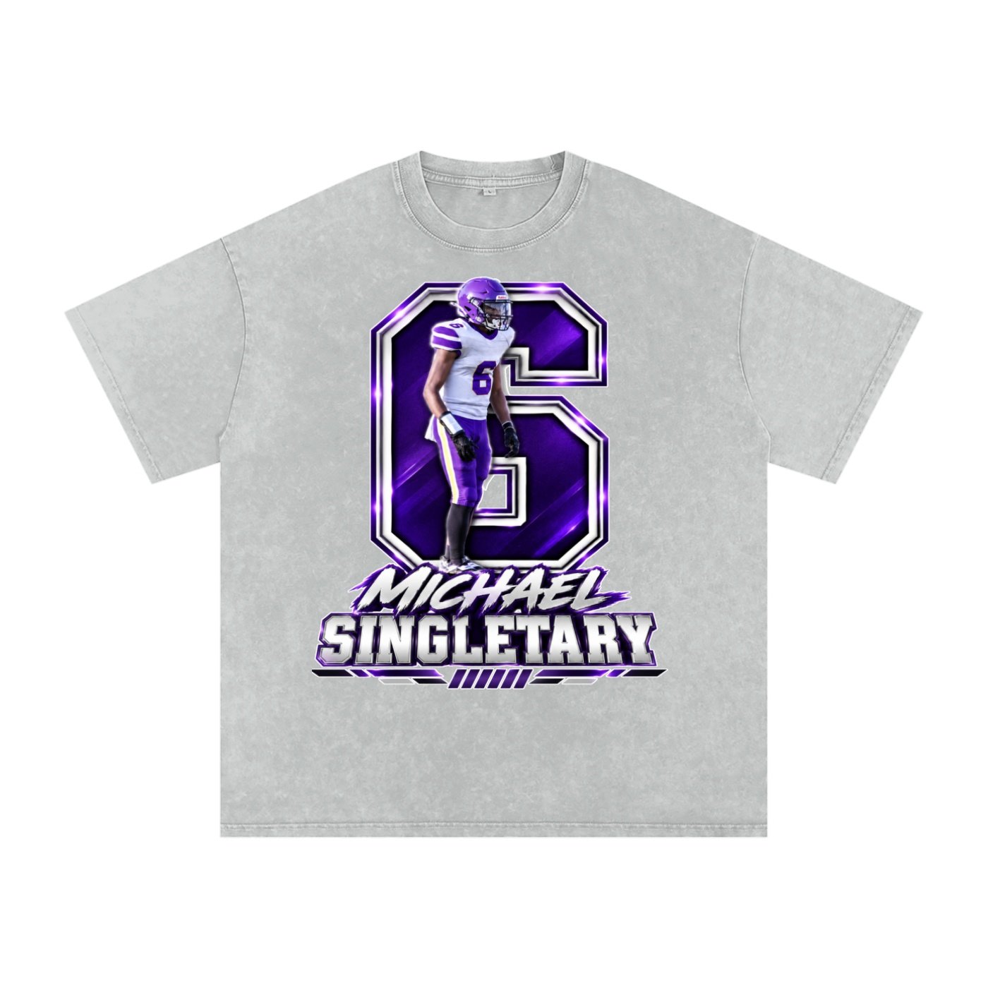 Michael Singletary Snow Washed Oversized TEE - Image 3