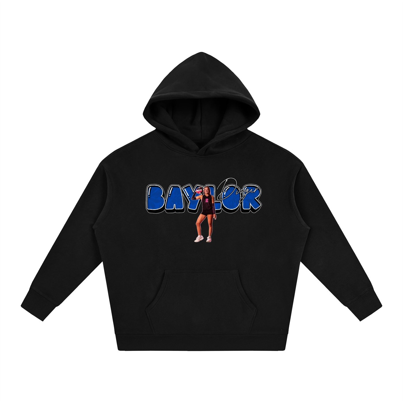 Baylor dinger Oversize Fleeced Hoodie - Image 1