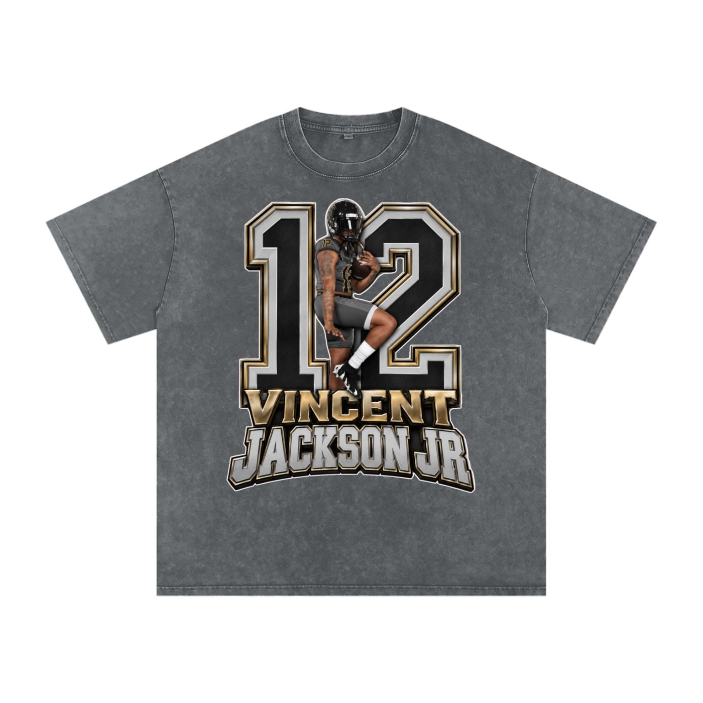 Vincent Jackson Jr Snow Washed Oversized TEE - Image 4