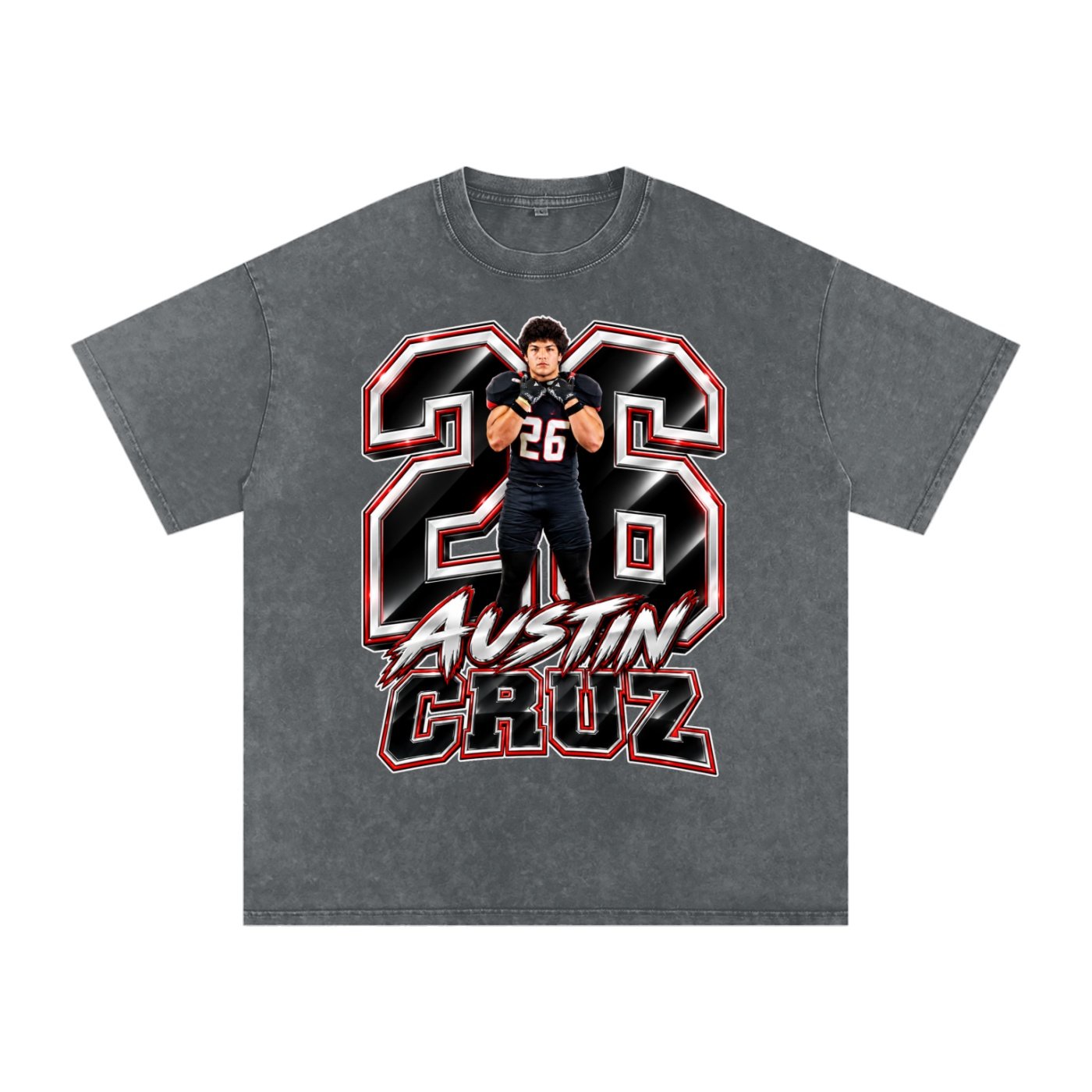 Austin Cruz Snow Washed Oversized TEE - Image 4