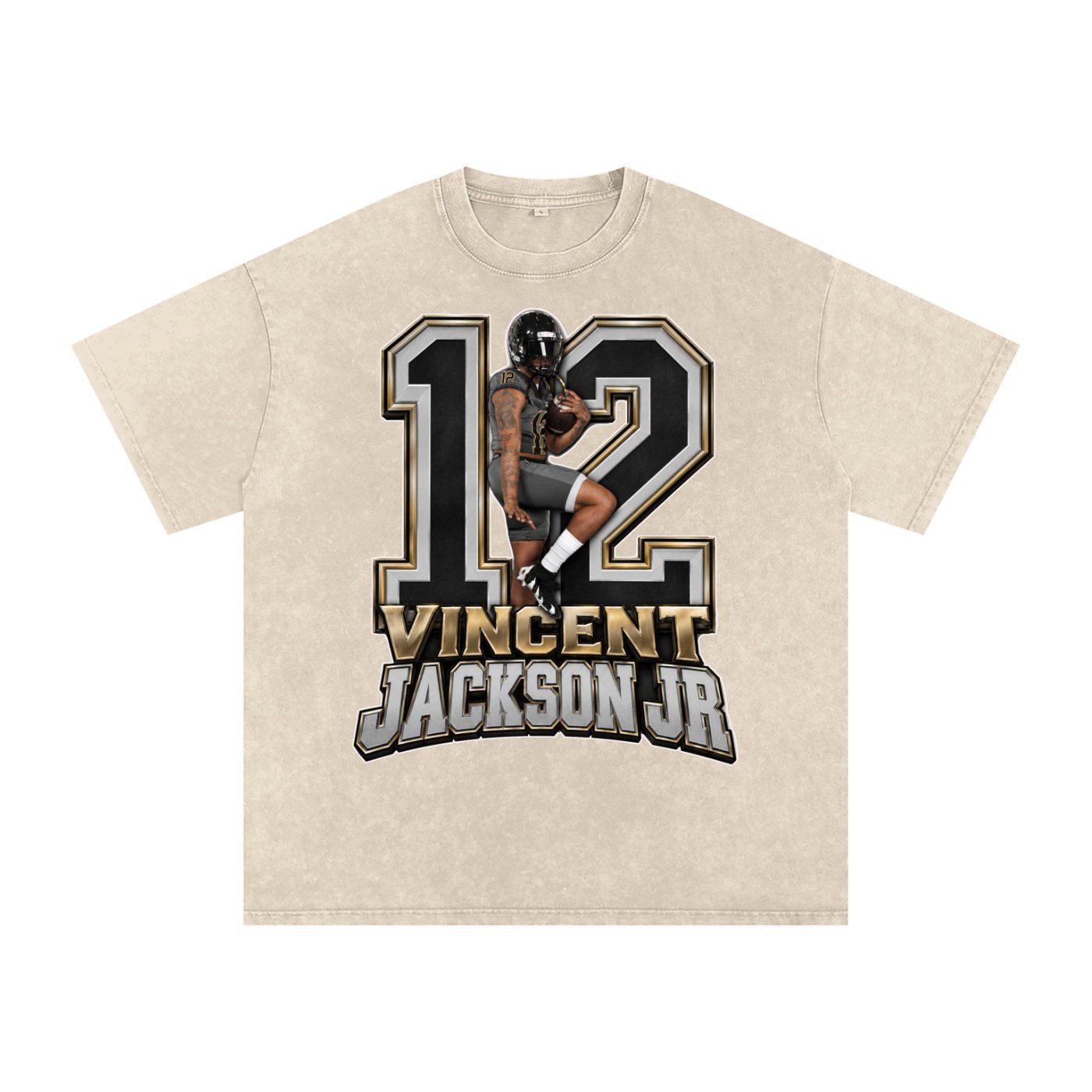 Vincent Jackson Jr Snow Washed Oversized TEE - Image 2
