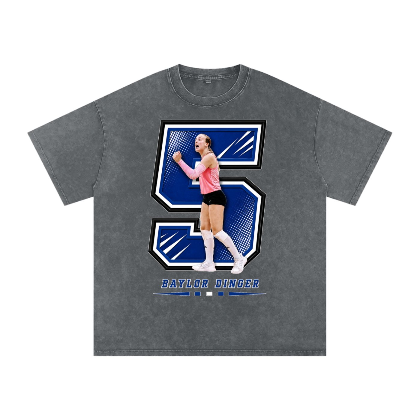 Baylor dinger Snow Washed Oversized TEE - Image 4