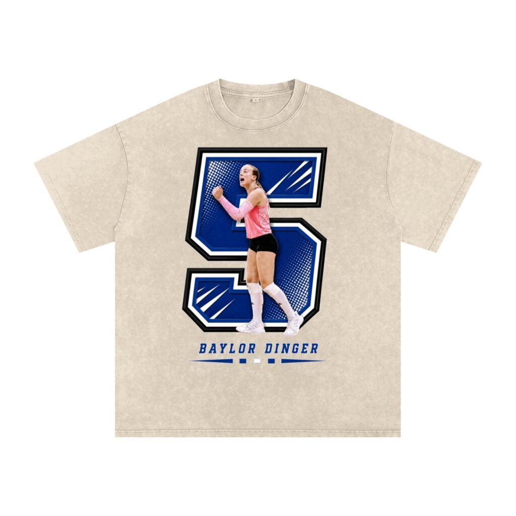 Baylor dinger Snow Washed Oversized TEE