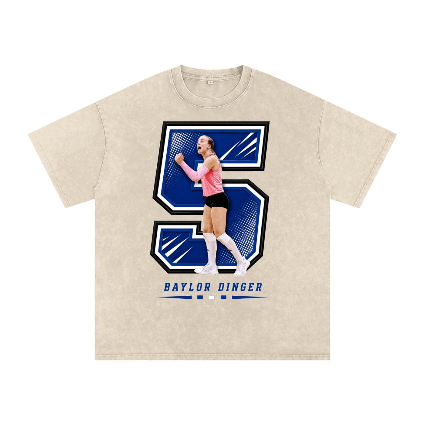 Baylor dinger Snow Washed Oversized TEE - Image 2