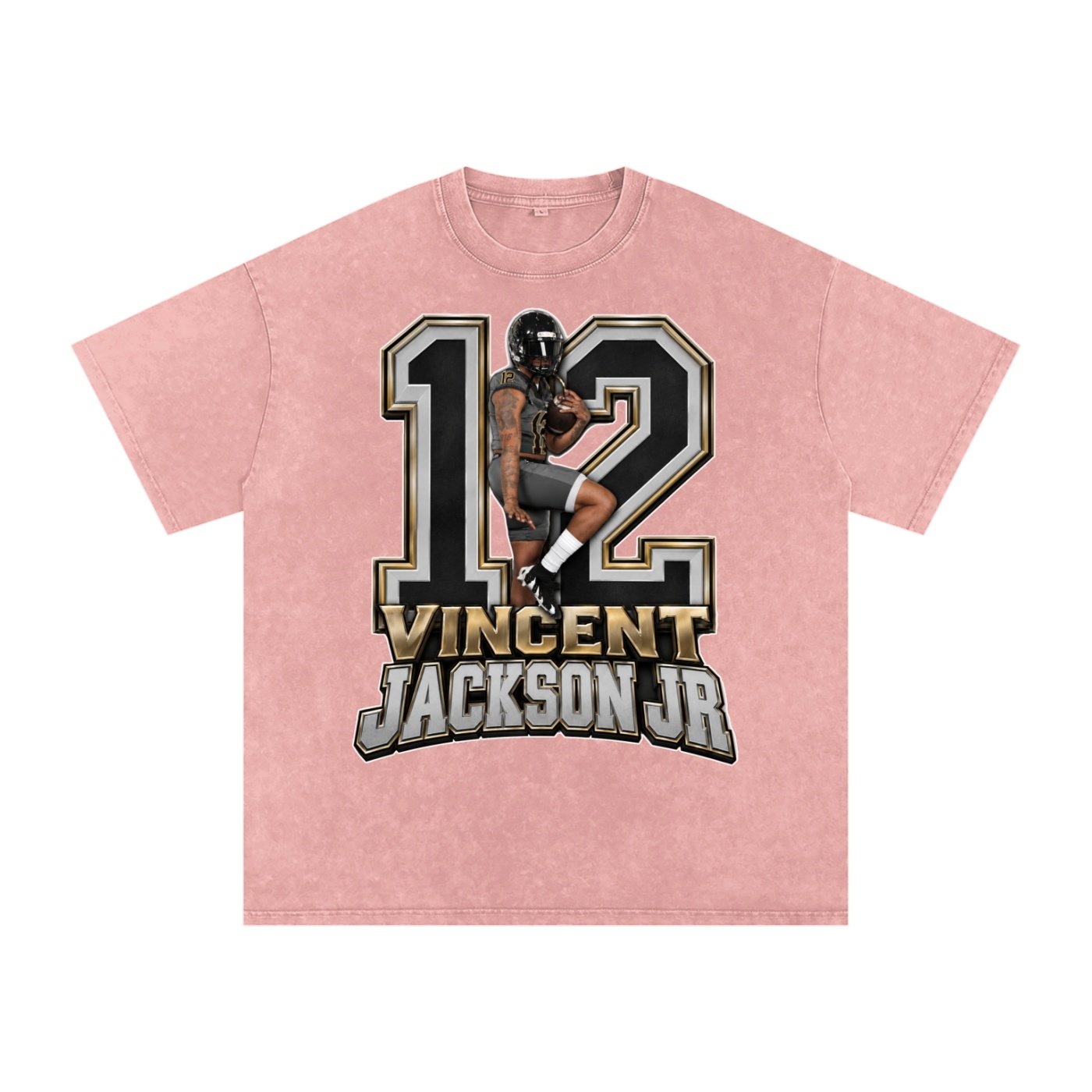 Vincent Jackson Jr Snow Washed Oversized TEE - Image 5
