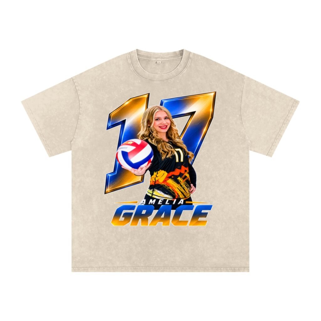 Amelia Grace Snow Washed Oversized TEE