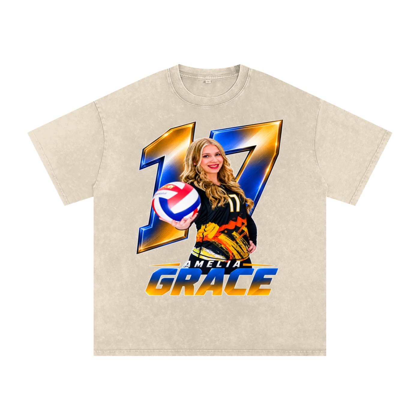 Amelia Grace Snow Washed Oversized TEE - Image 2