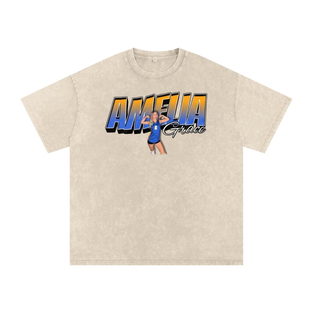 Amelia Grace Snow Washed Oversized TEE