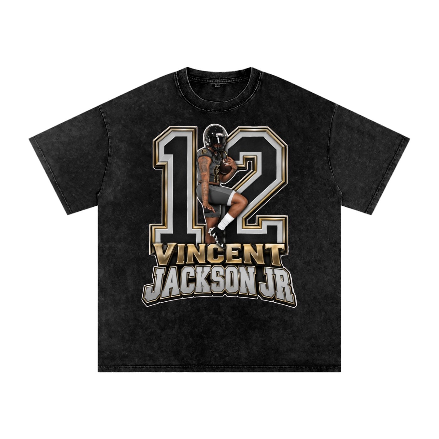 Vincent Jackson Jr Snow Washed Oversized TEE - Image 1