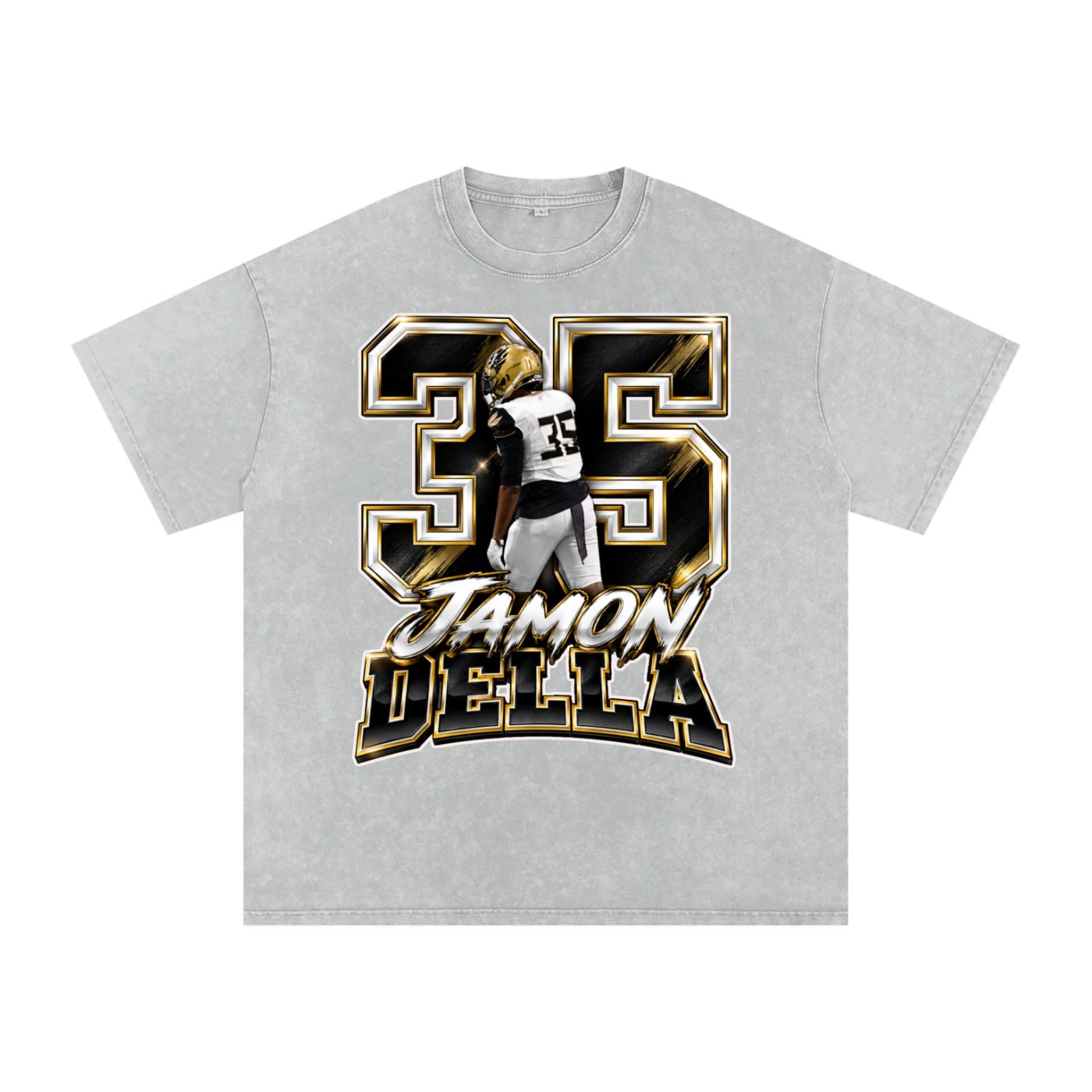 Jamon Della  Snow Washed Oversized TEE - Image 3