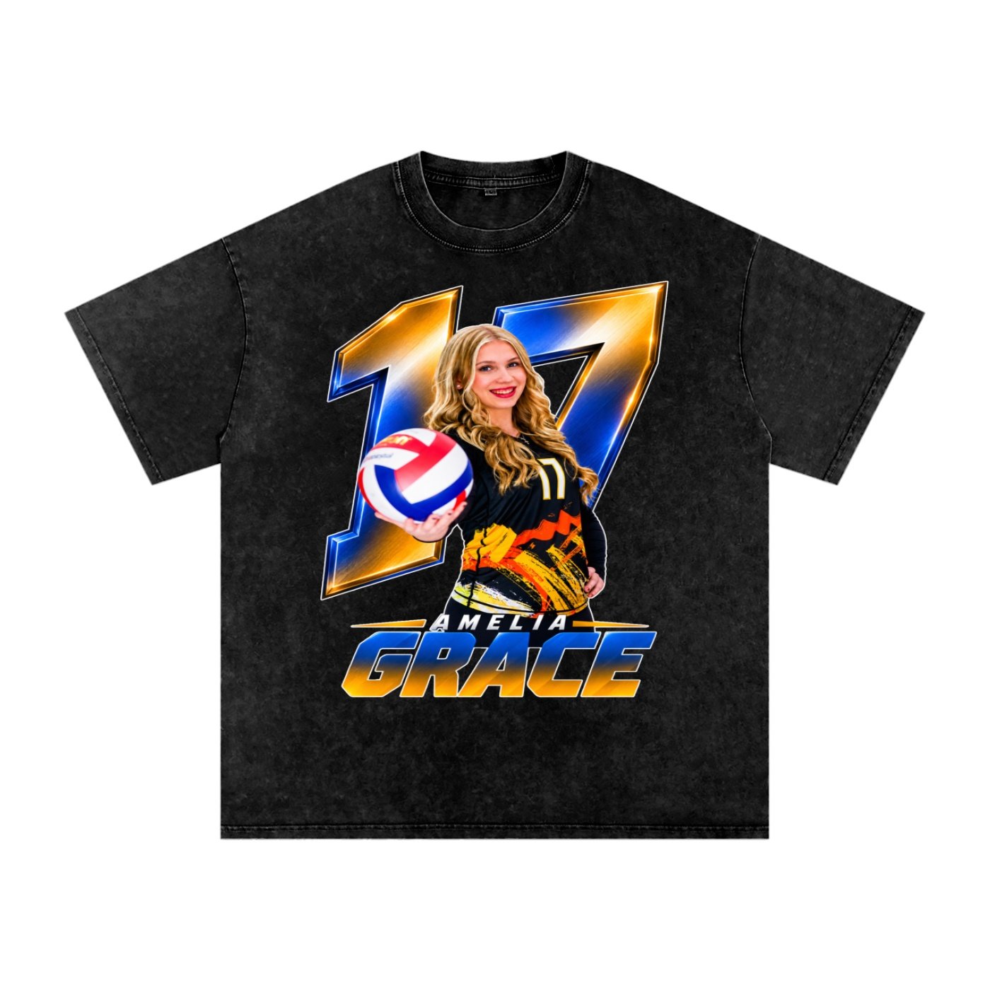 Amelia Grace Snow Washed Oversized TEE - Image 1