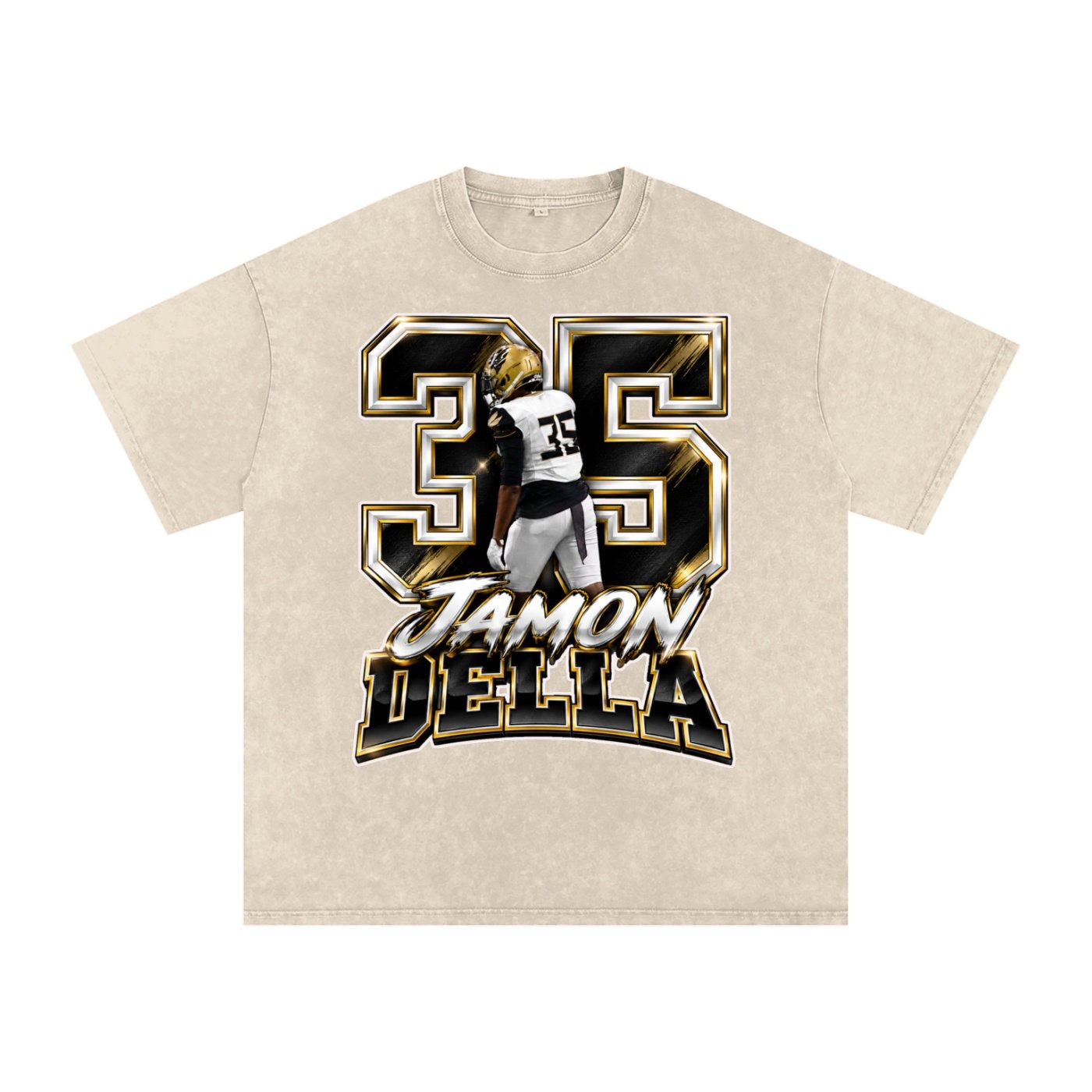 Jamon Della  Snow Washed Oversized TEE - Image 2