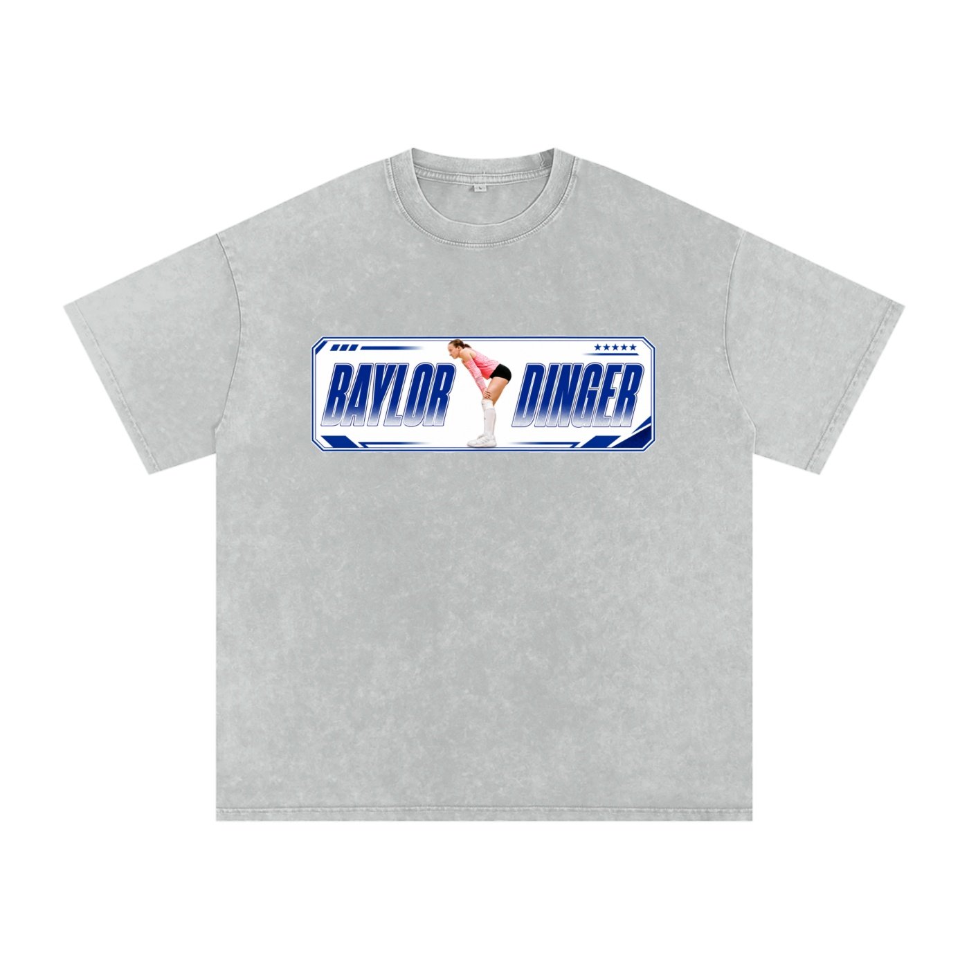 Baylor dinger Snow Washed Oversized TEE - Image 3