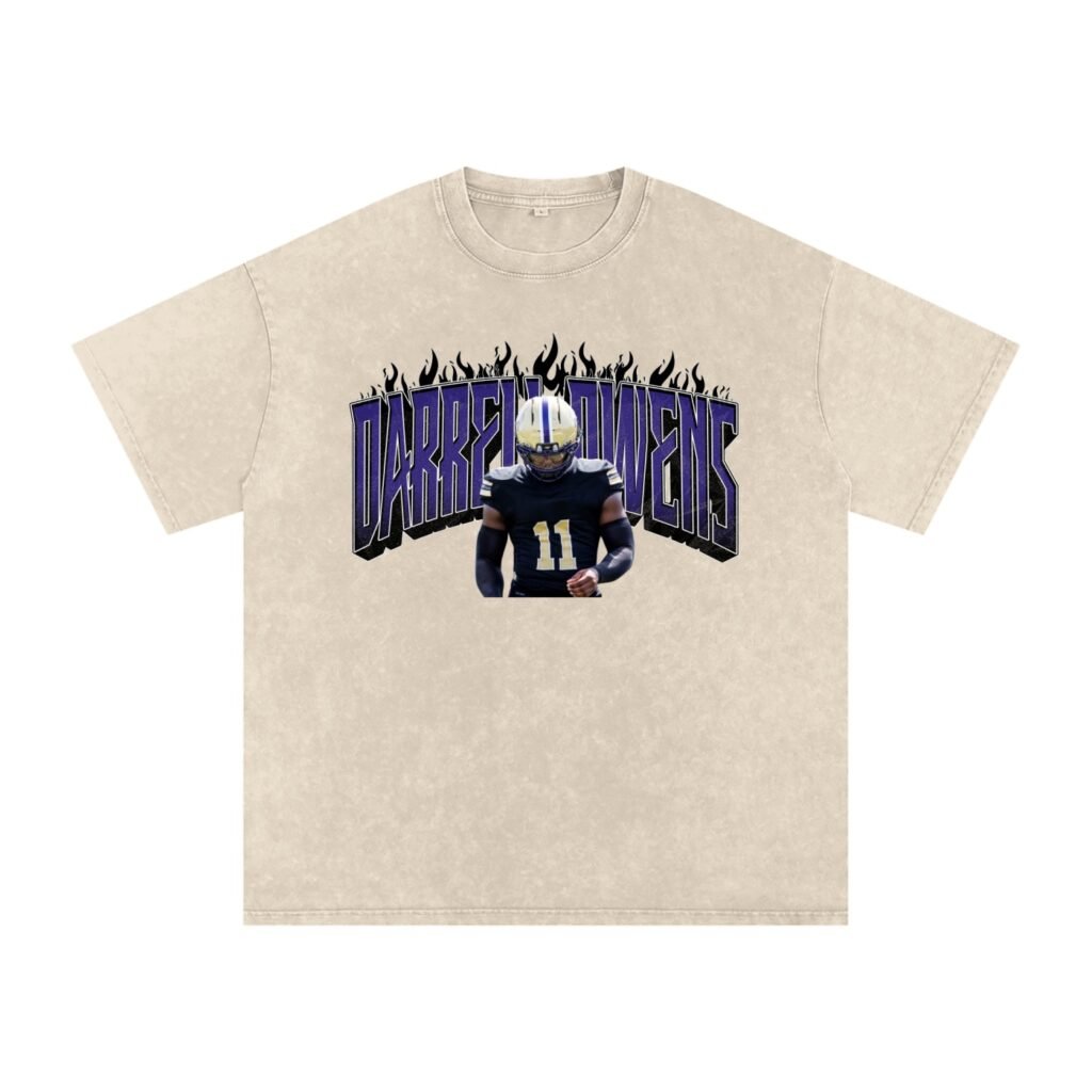 Darrell owens jr Snow Washed Oversized TEE