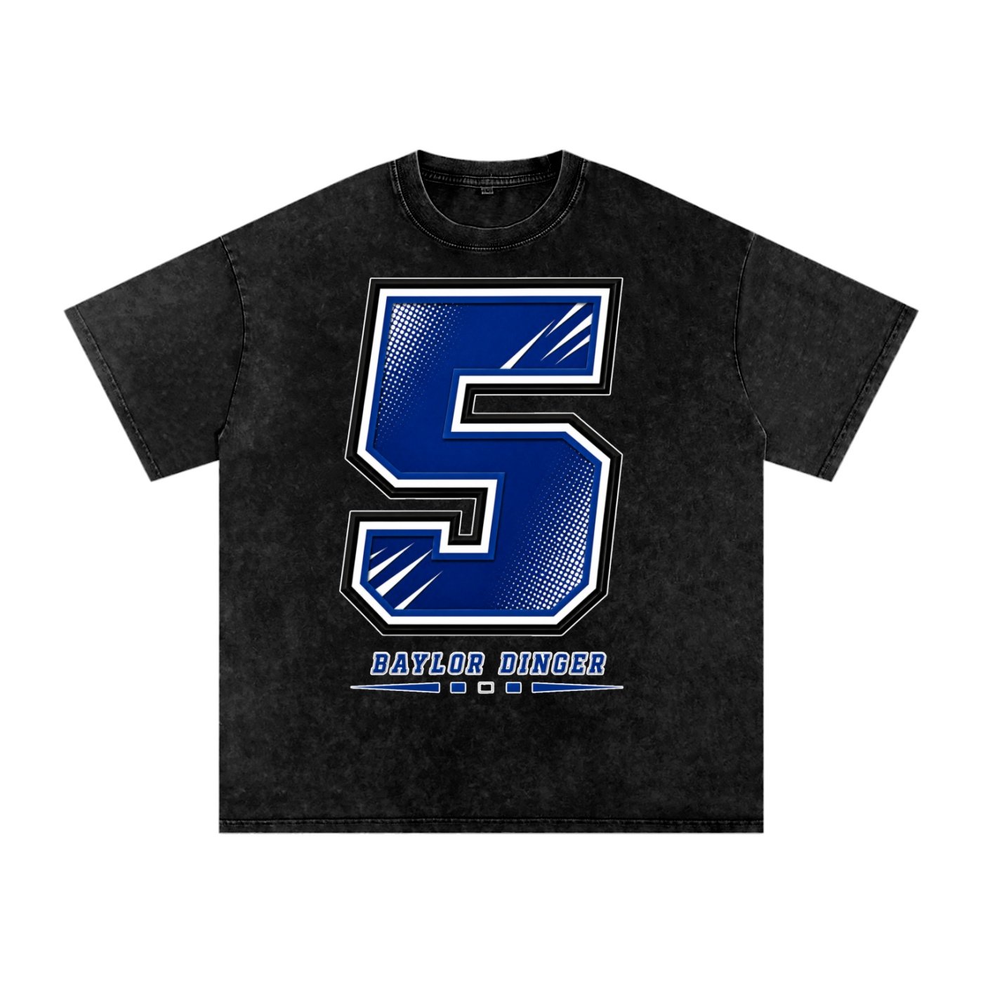 Baylor dinger Snow Washed Oversized TEE - Image 1