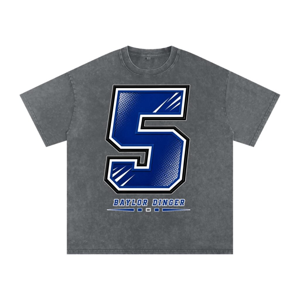 Baylor dinger Snow Washed Oversized TEE