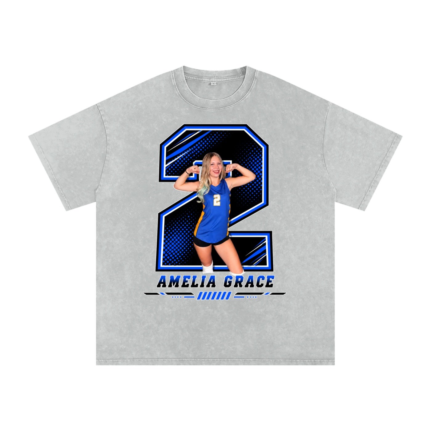 Amelia Grace Snow Washed Oversized TEE - Image 3