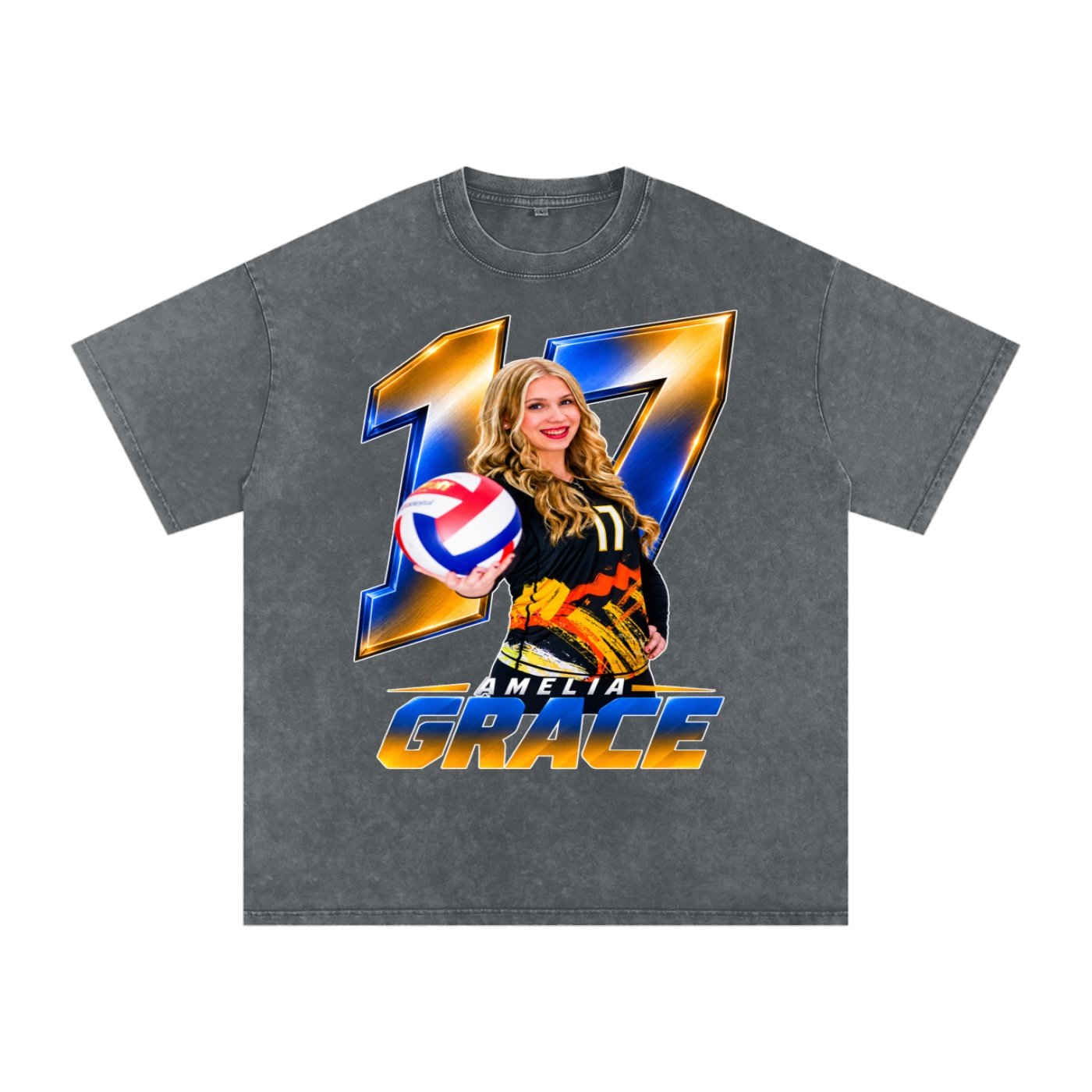 Amelia Grace Snow Washed Oversized TEE - Image 3