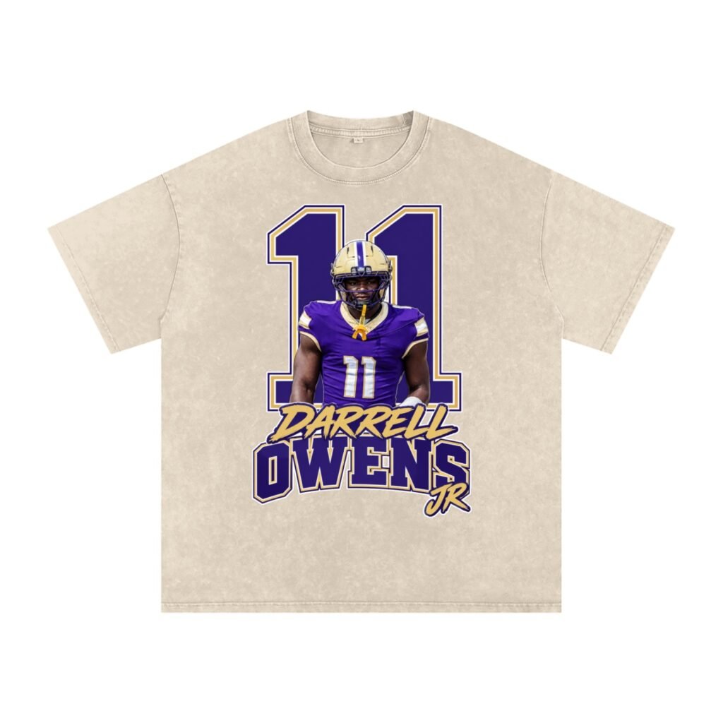 Darrell owens jr Snow Washed Oversized TEE