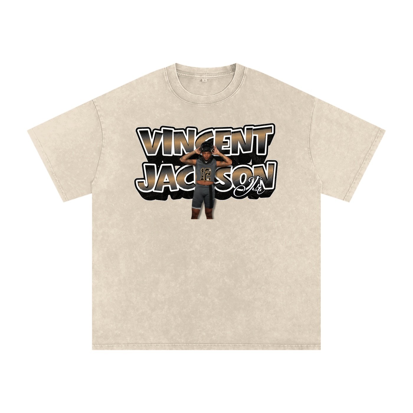 Vincent Jackson Jr Snow Washed Oversized TEE - Image 2