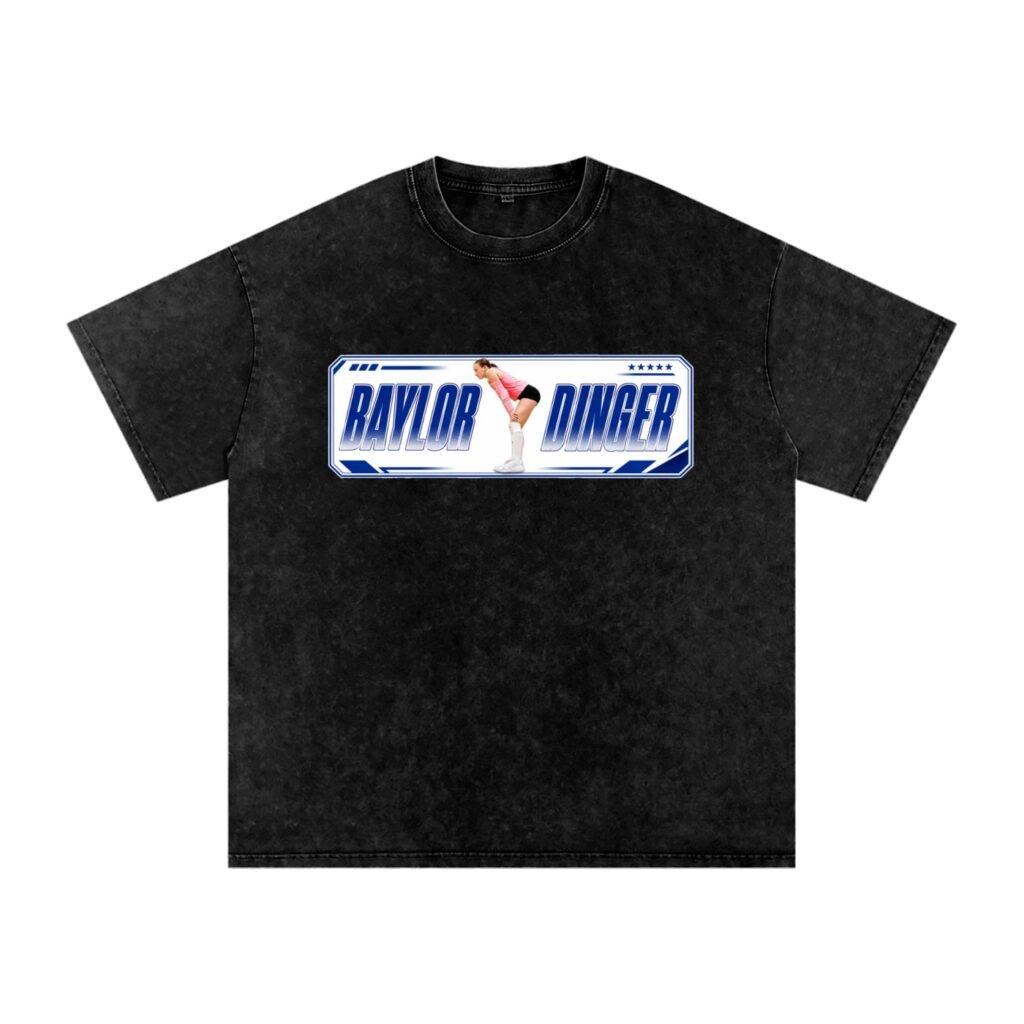 Baylor dinger Snow Washed Oversized TEE