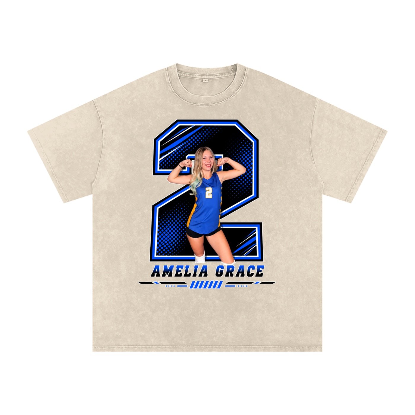 Amelia Grace Snow Washed Oversized TEE - Image 2