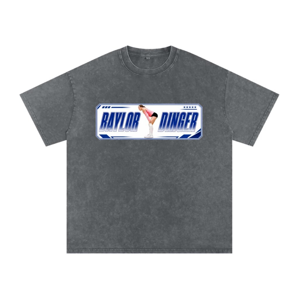 Baylor dinger Snow Washed Oversized TEE