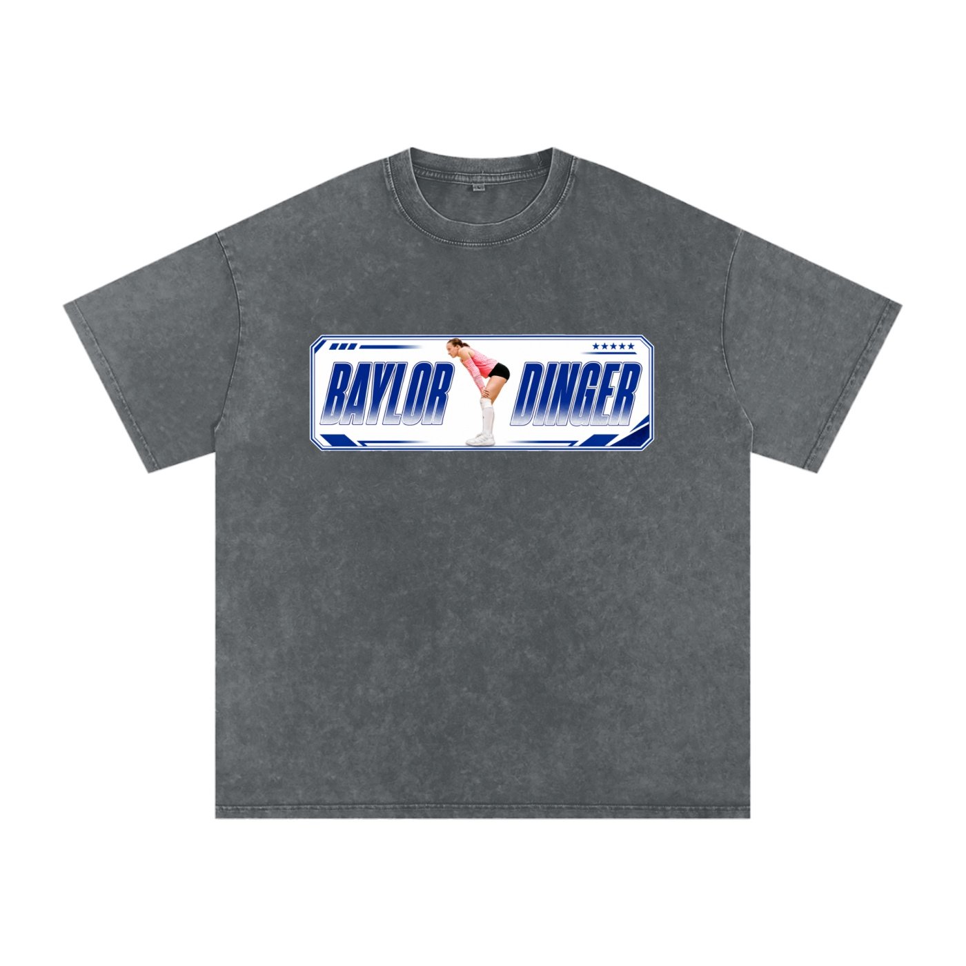 Baylor dinger Snow Washed Oversized TEE - Image 4