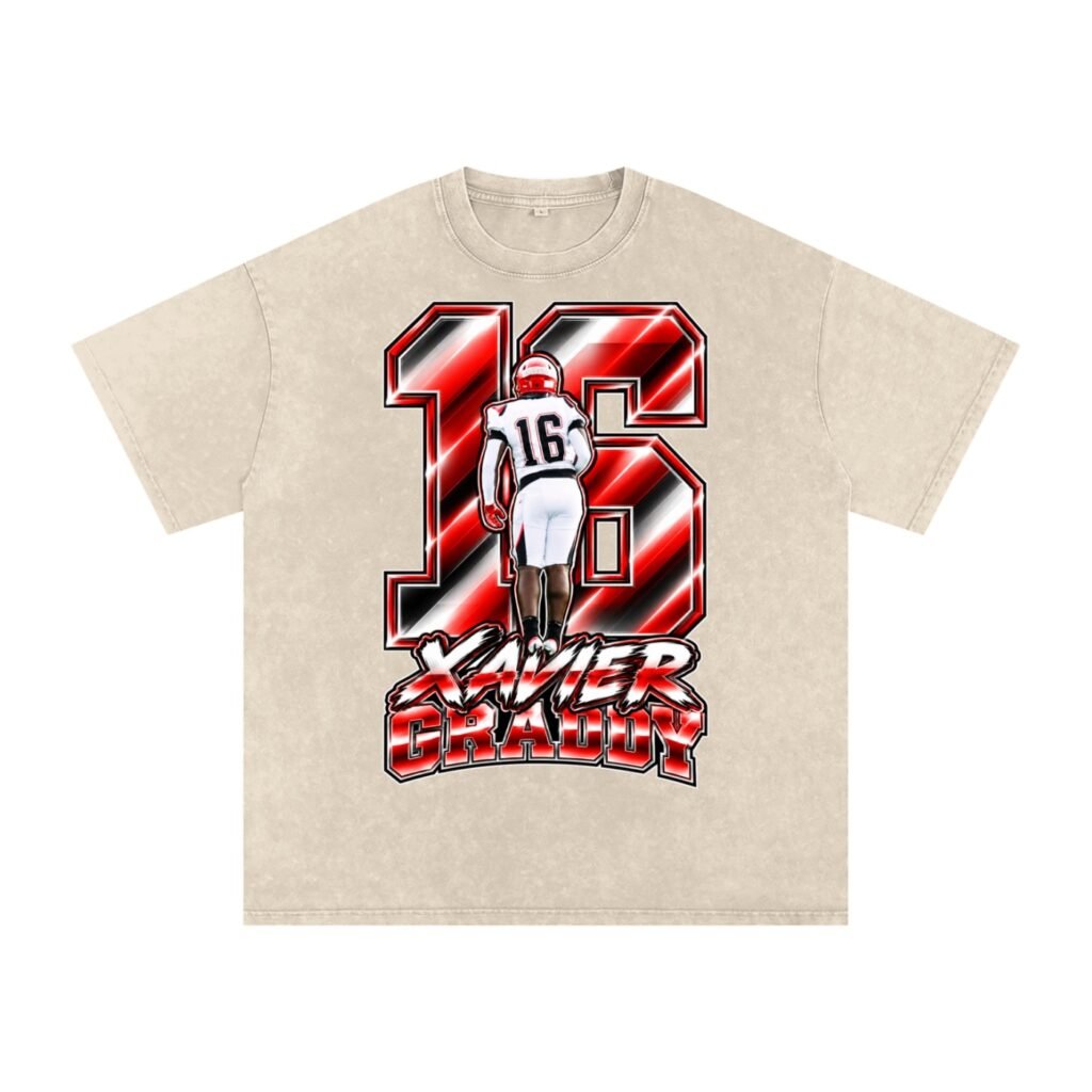 Xavier graddy Snow Washed Oversized TEE