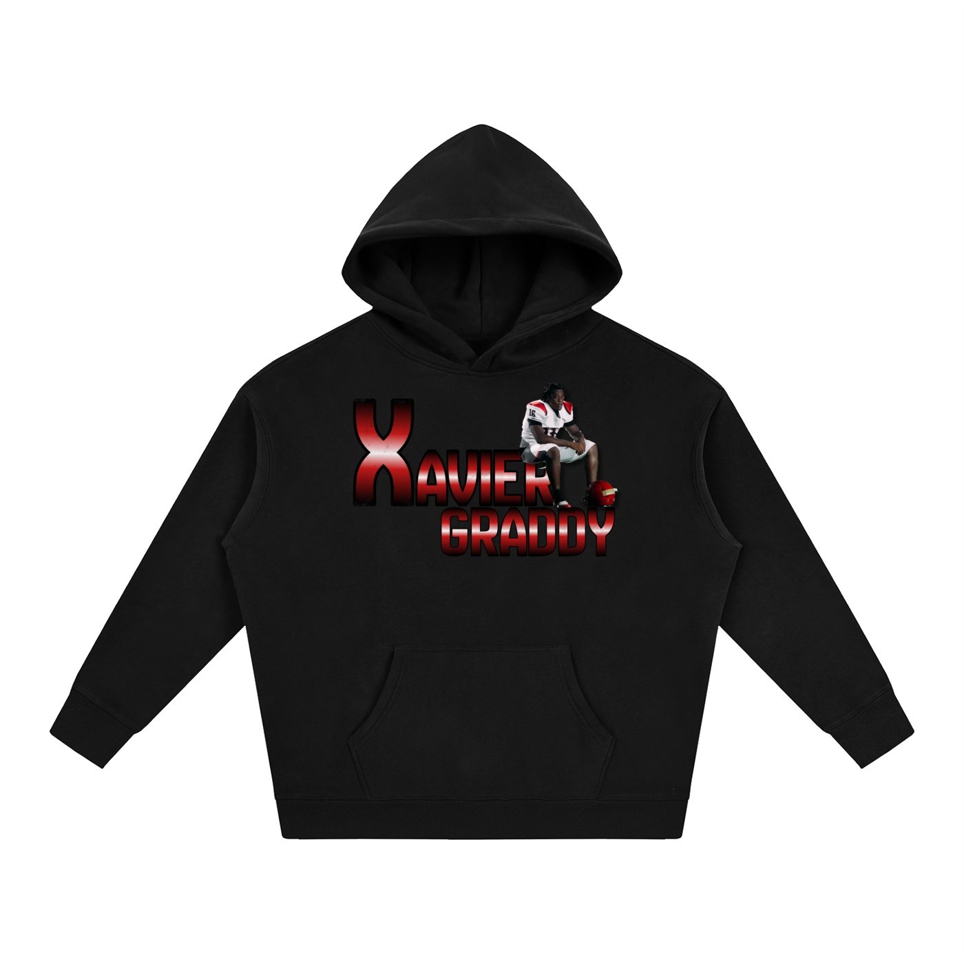 Xavier graddy  Oversize Fleeced Hoodie - Image 1