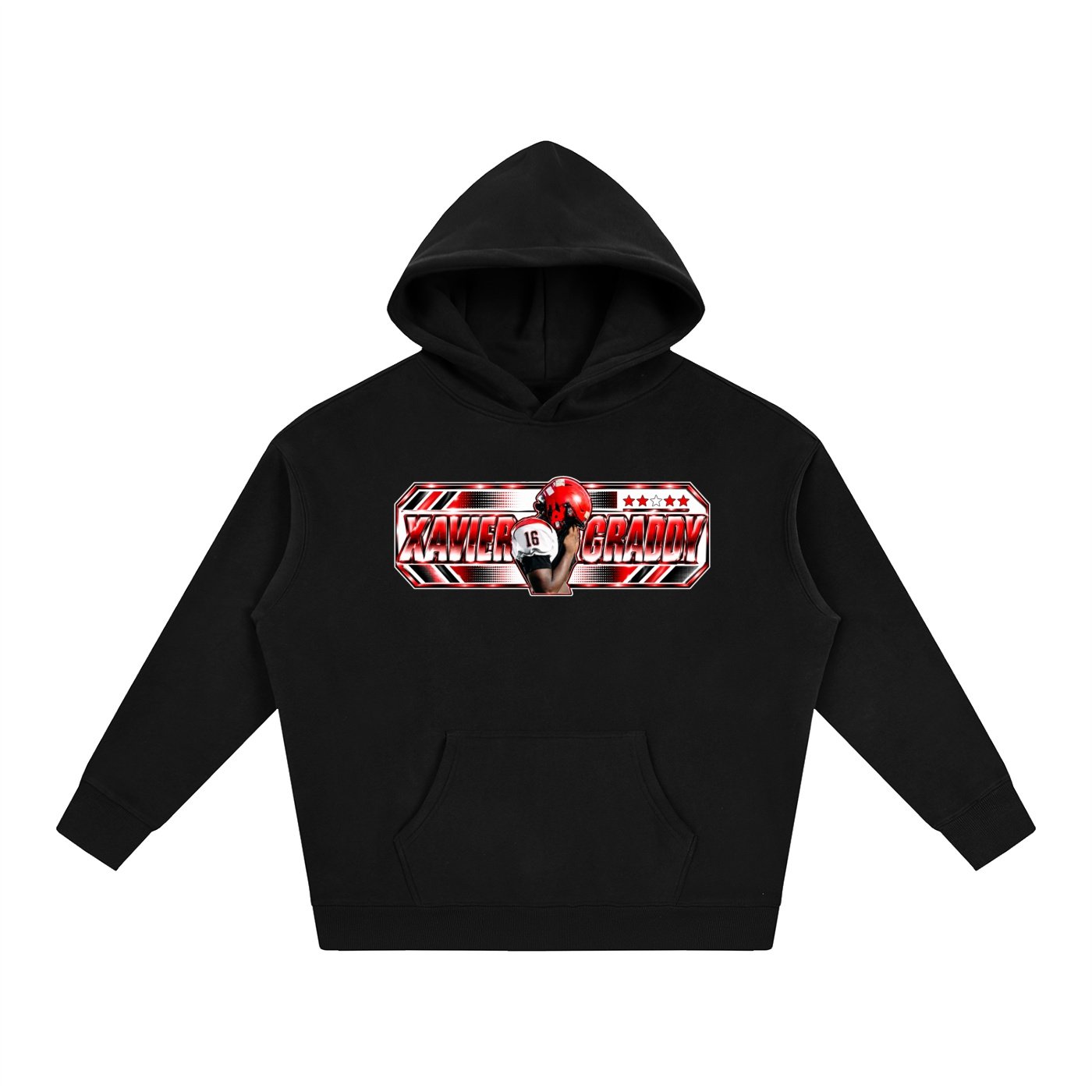 Xavier graddy  Oversize Fleeced Hoodie - Image 1